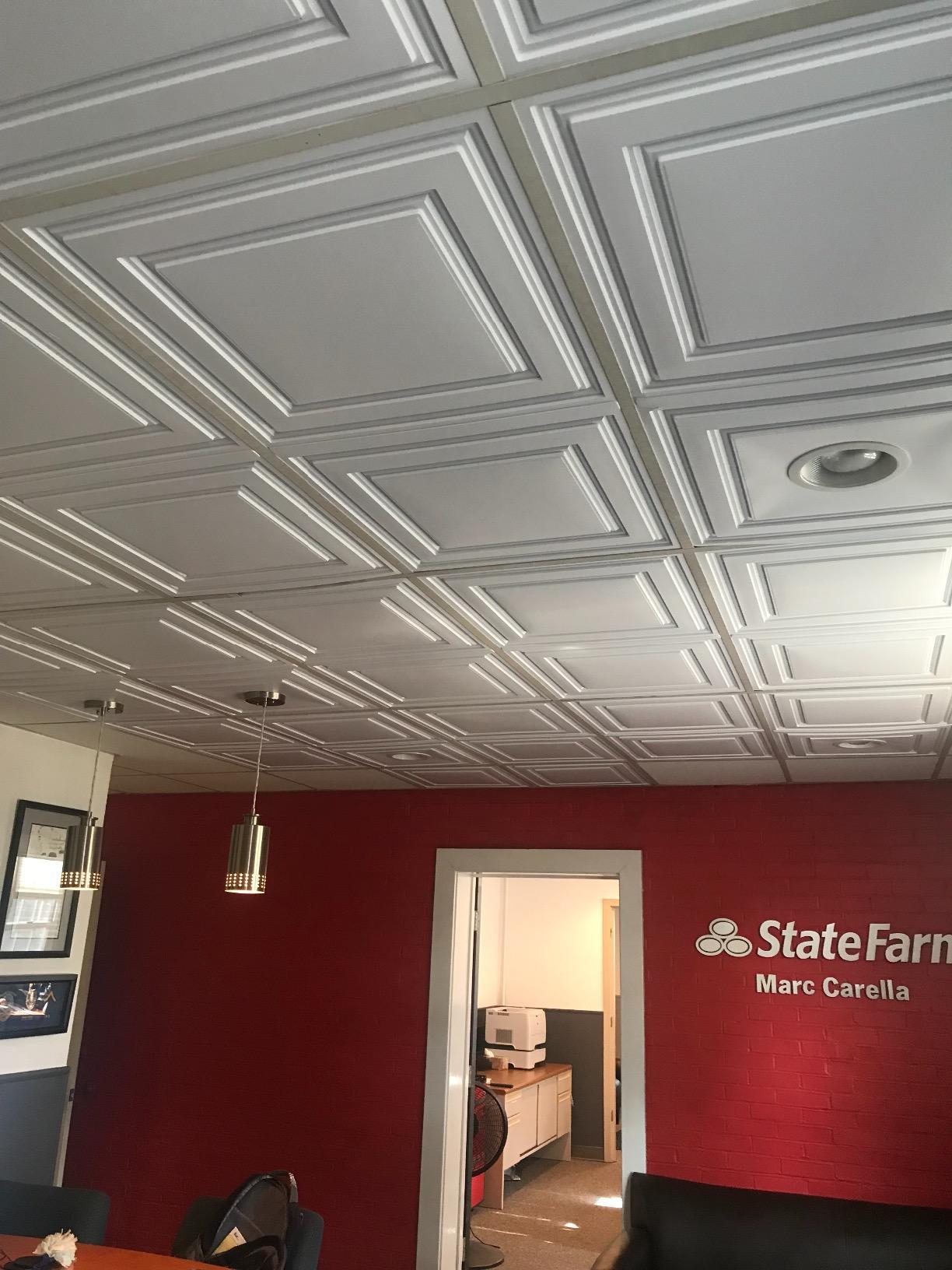 Ceilume Stratford 2x4 Drop Ceiling Tiles - Waterproof, Washable, Fire-Rated PVC - Feather-Light, No Sag - Lay-in for 1