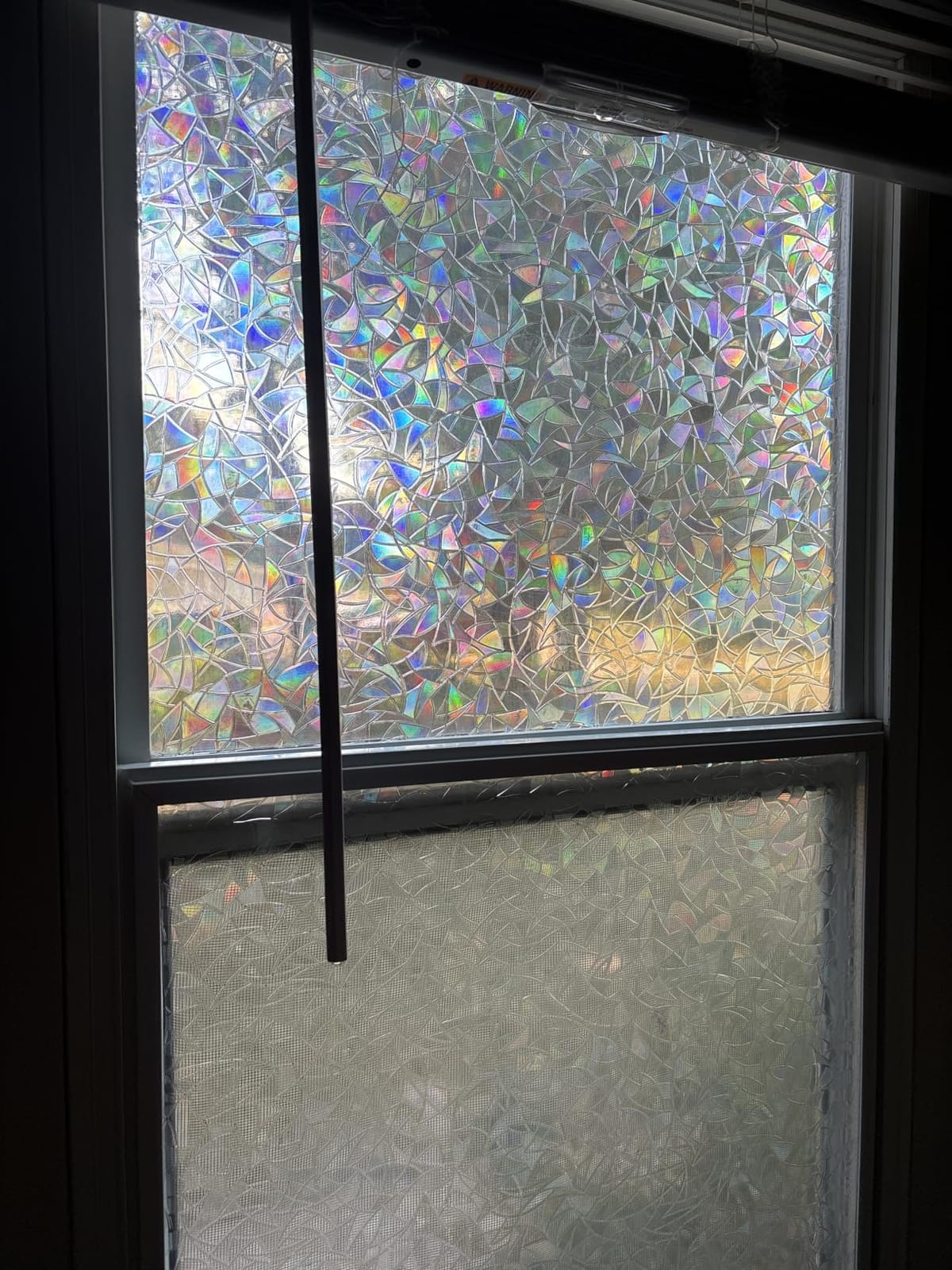 Volcanics Window Privacy Film, Stained Glass Rainbow Cling, 17.5