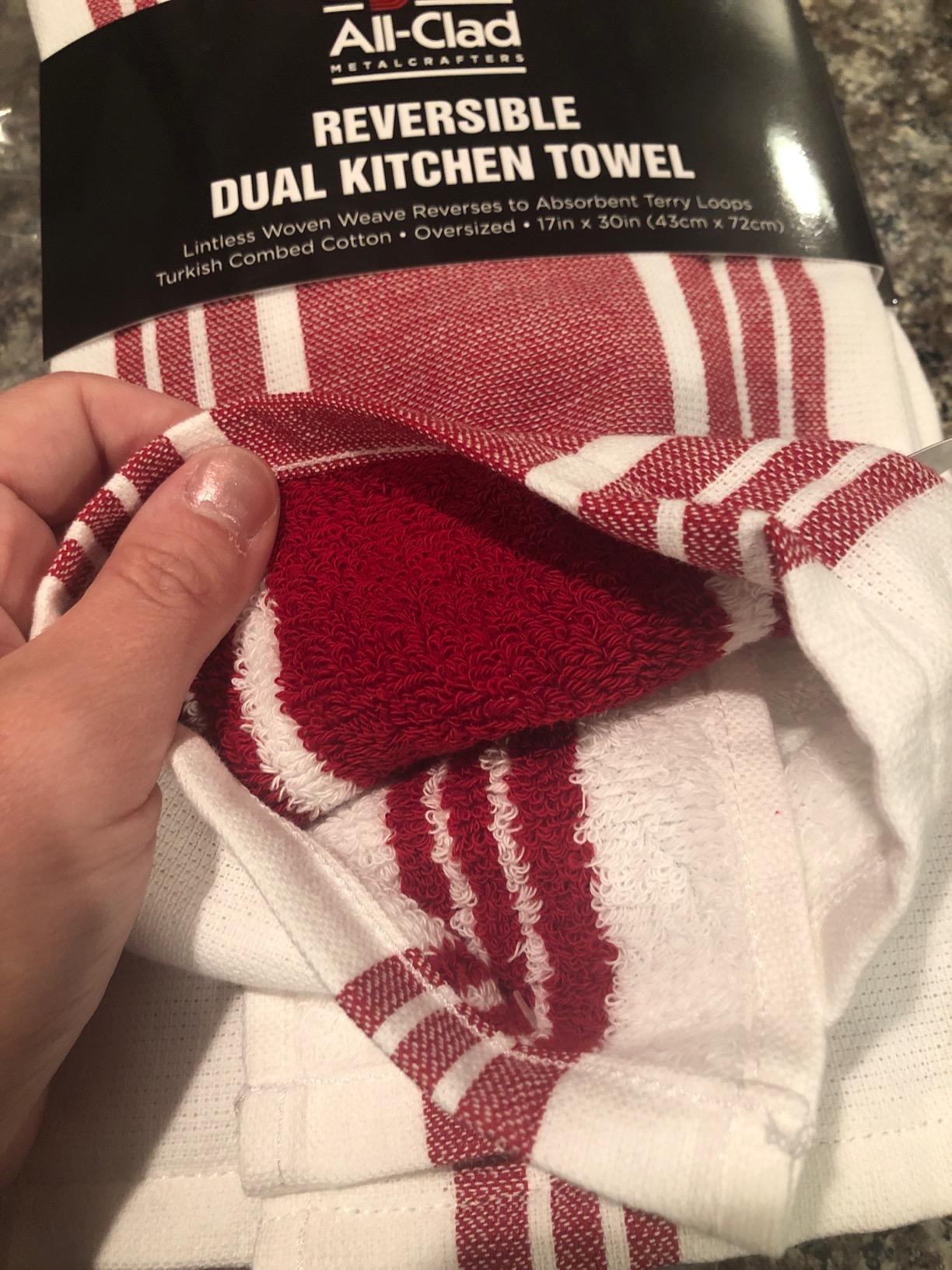 All-Clad Dual-Purpose Kitchen Towels: Highly Absorbent, Super Soft Long Lasting - 100% Cotton, 17