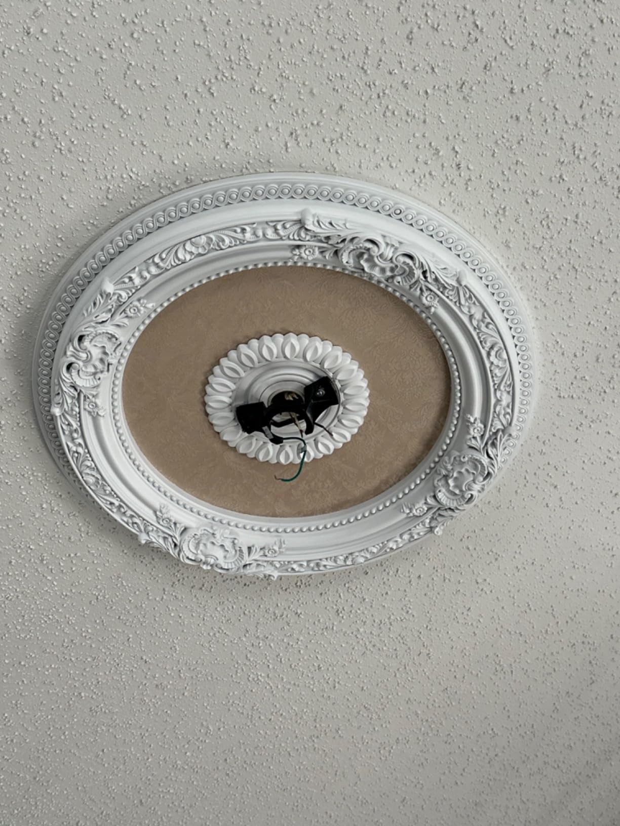 Petite Round Chandelier Ceiling Medallion or Fan Medallion, 24 Inches, White customer photo 1