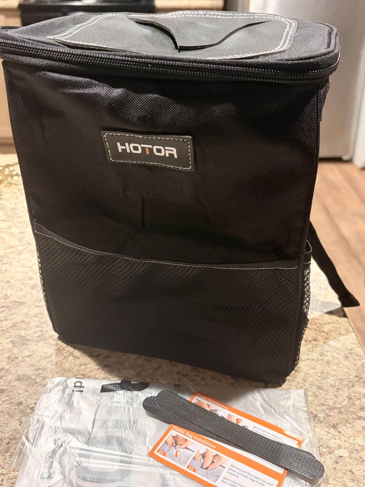 HOTOR Car Trash Can, Leakproof Car Organizer, 2-Gallon, Black customer photo 1