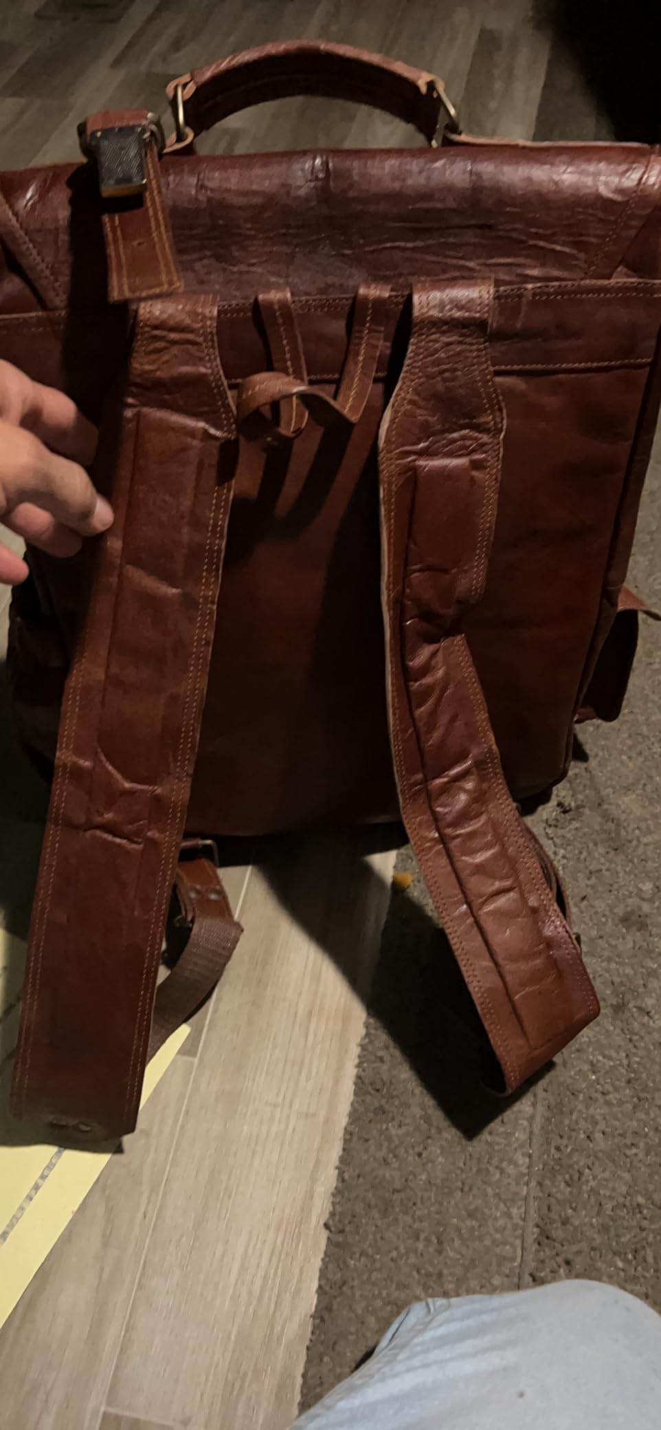Genuine Top Grain Leather Laptop Backpack for Men and Women, Handmade Veg Tan Vintage Rucksack, Travel Daypack, Gift for Men customer photo 1