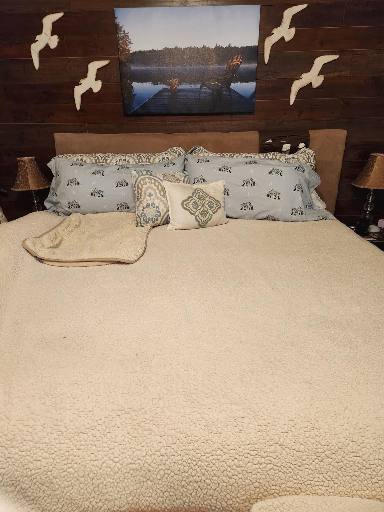 RUVANTI 100% Cotton Flannel Sheets Queen Size 4 Pcs Set, Grey Plaid customer photo 2
