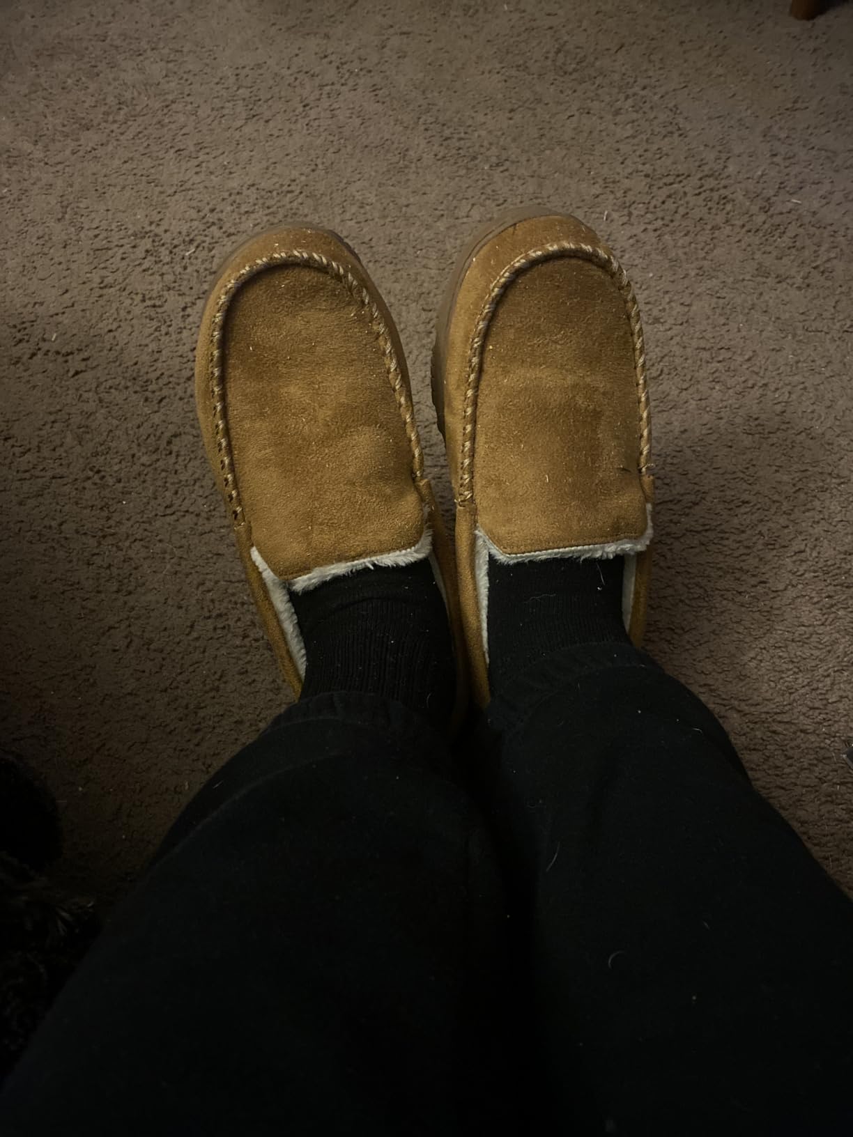 Lulex Moccasins for Men House Slippers Indoor Outdoor Plush Mens Bedroom Shoes with Hard Sole customer photo 1