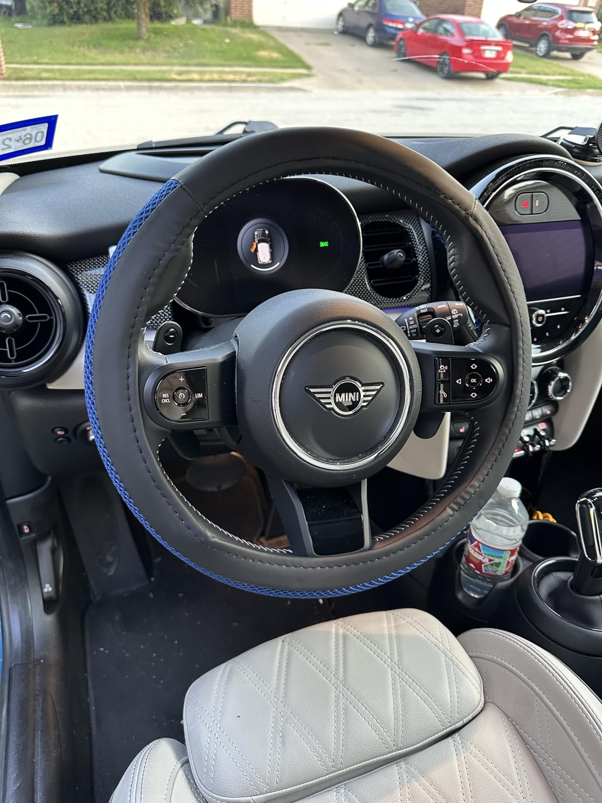 KAFEEK Steering Wheel Cover, Cooling Ice Silk Leather, 15 Inch, Black customer photo 1