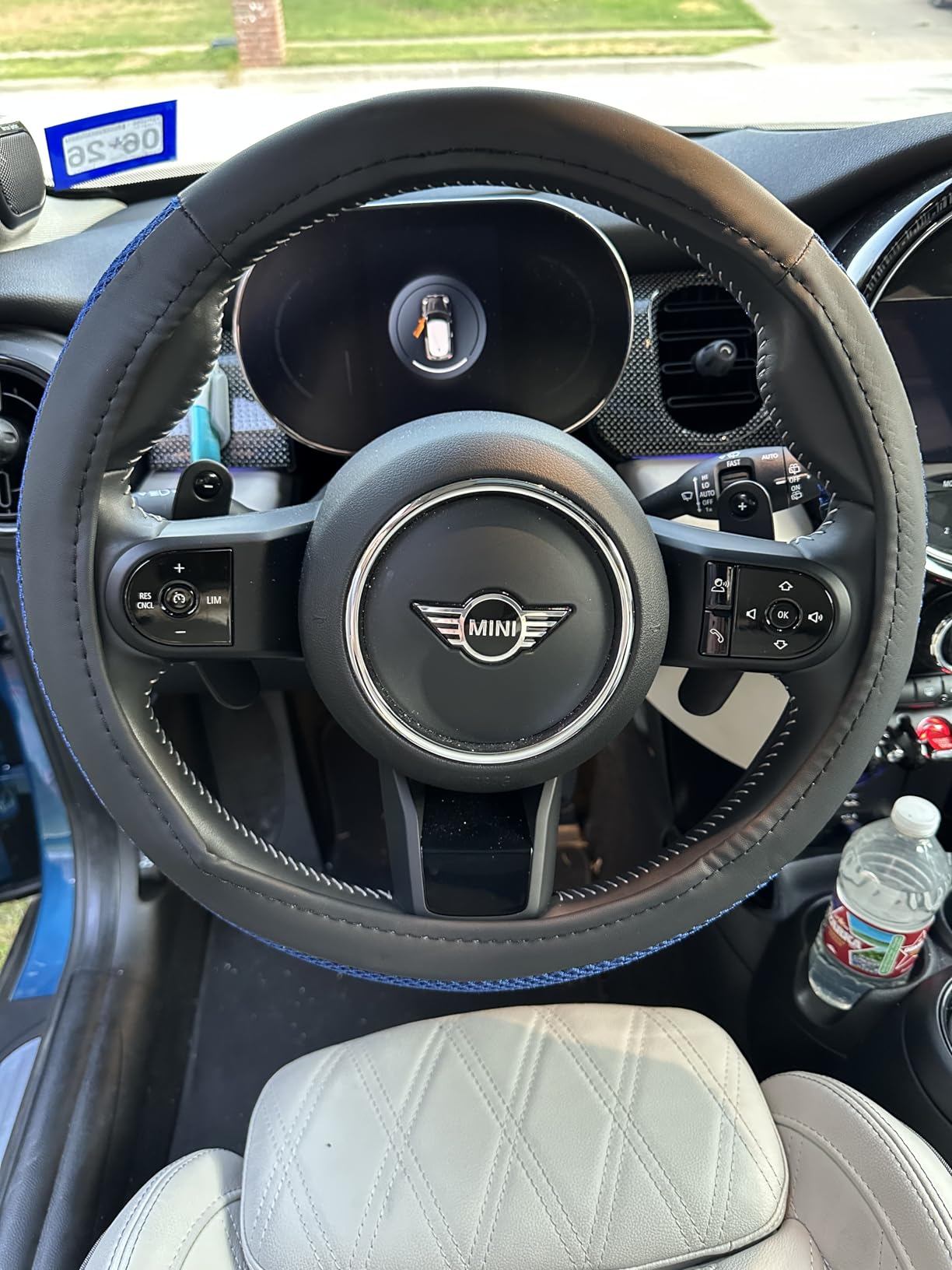 KAFEEK Steering Wheel Cover, Cooling Ice Silk Leather, 15 Inch, Black customer photo 2