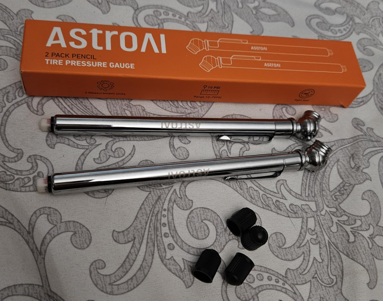 AstroAI Pencil Tire Pressure Gauge, 2 Pack 10-75 PSI Stainless Steel Body customer photo 1