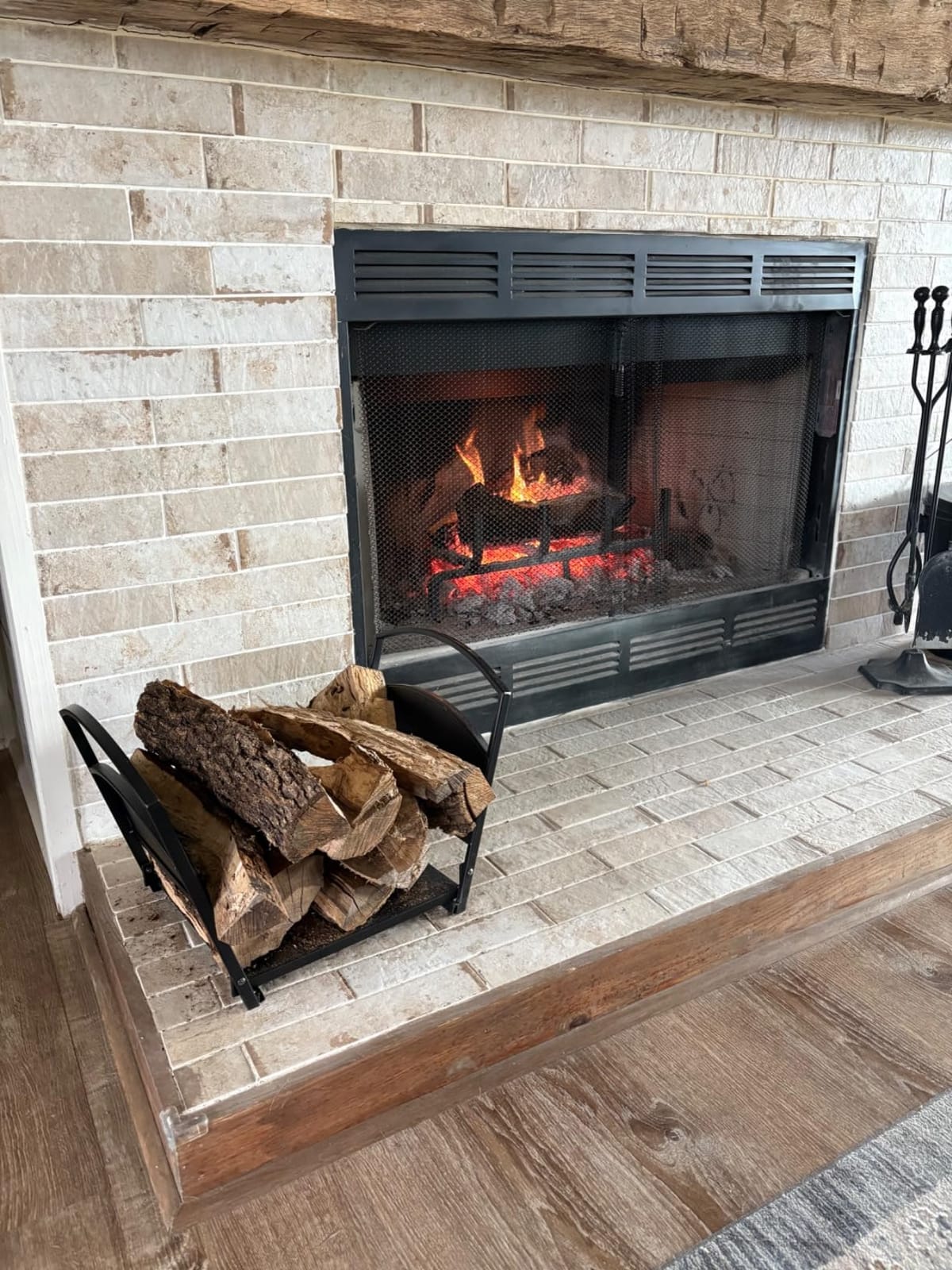 Fire Beauty Fireplace Log Holder Folding Firewood Rack,Stacking Rack,Storage Rack for Firewood, Indoor, Outdoor,Heavy Duty Steel customer photo 2
