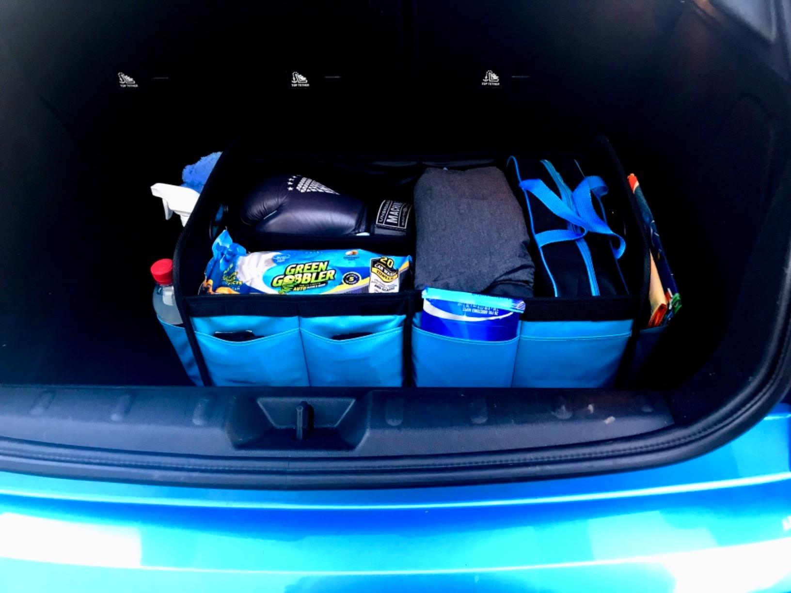 Homeve Car Trunk Organizer for SUV, 18.5Gal Large Capacity No-Sag Heavy Duty, Foldable Waterproof Anti-Slip Storage with 12 Pockets, Fit Sedan,Truck, Universal Car Accessories, Black, Large, 2 Compart customer photo 2