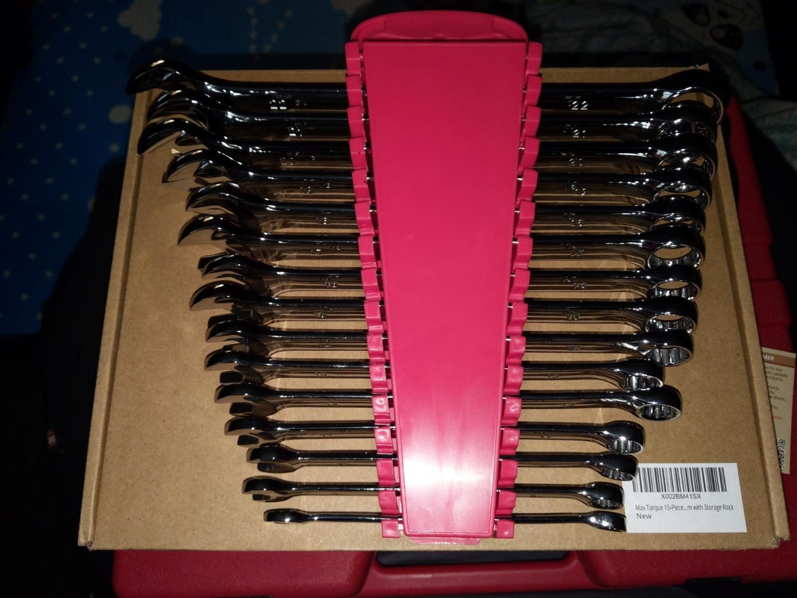 Max Torque 15-Piece Premium Combination Wrench Set, Chrome Vanadium Steel, Long Pattern Design | Include Metric Sizes 8, 9, 10, 11, 12, 13, 14, 15, 16, 17, 18, 19, 20, 21, 22mm with Storage Rack customer photo 1