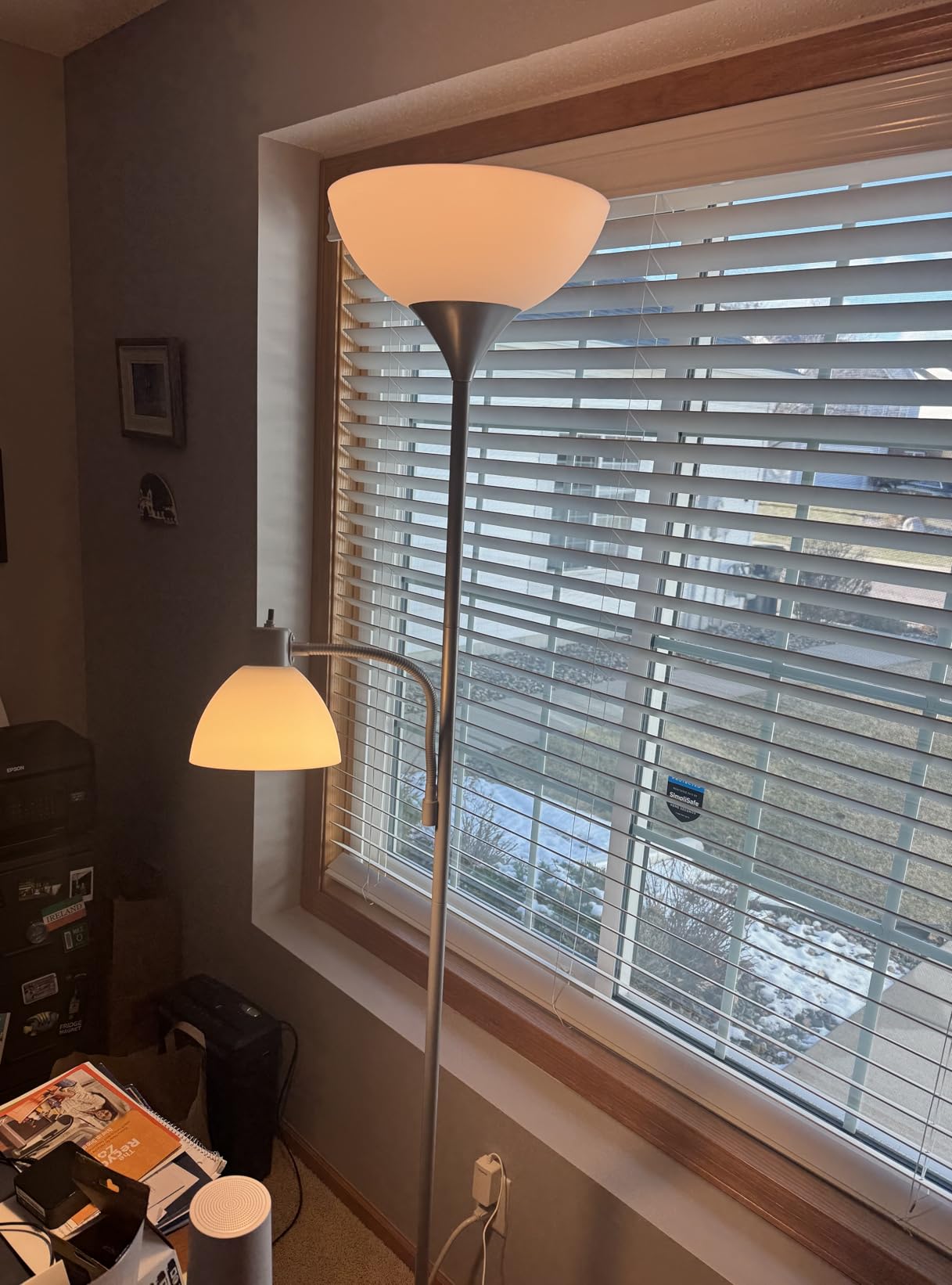 Brightech Sky Dome Plus LED Floor lamp, Torchiere Super Bright Floor Lamp with Reading Lamp for Living Rooms & Offices - Dimmable Tall Standing Lamp for Bedroom Reading - Gold Brass customer photo 1
