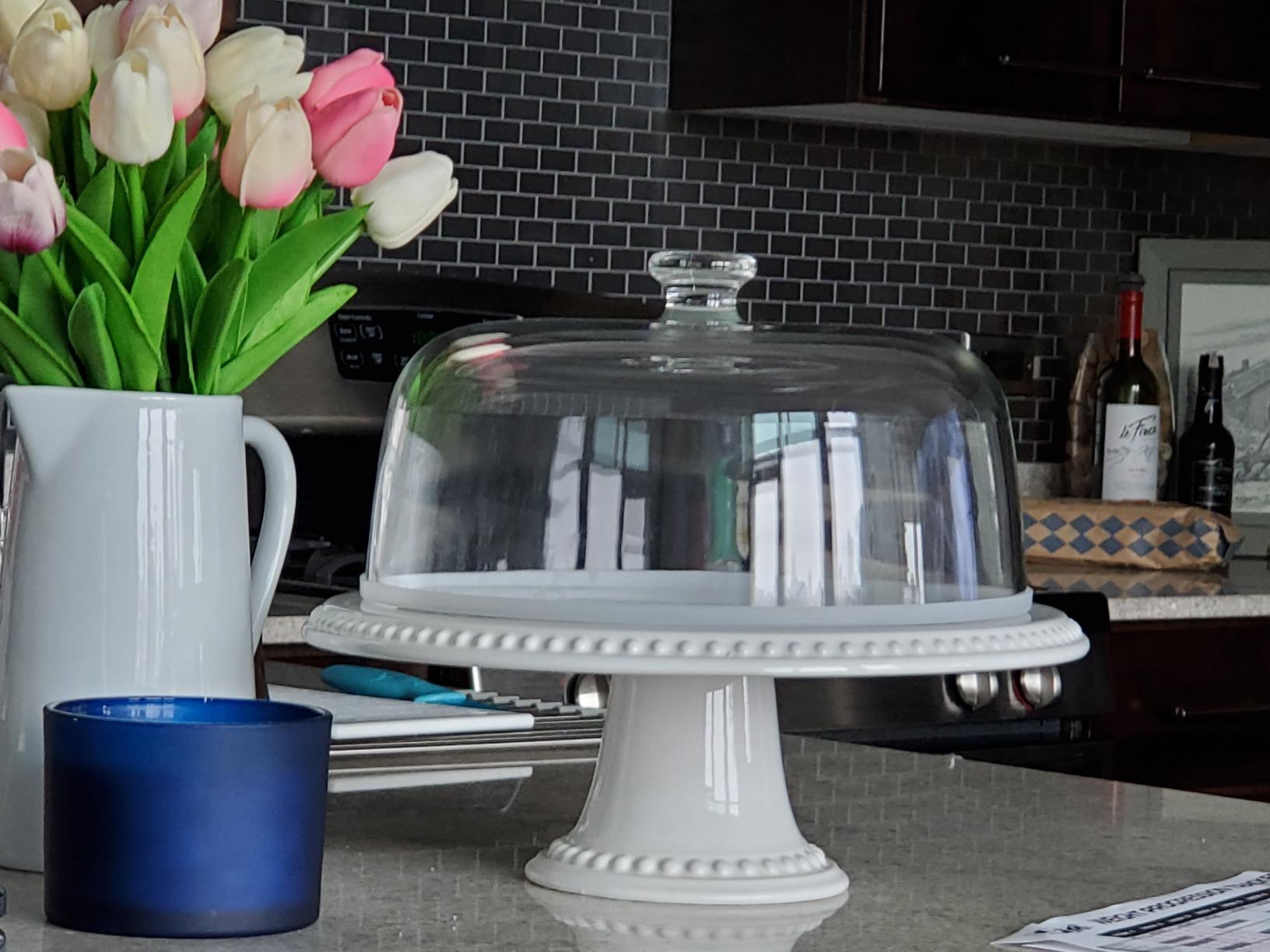 Royalty Art Glass Cake Stand with Dome, 6-in-1 Convertible Server customer photo 1