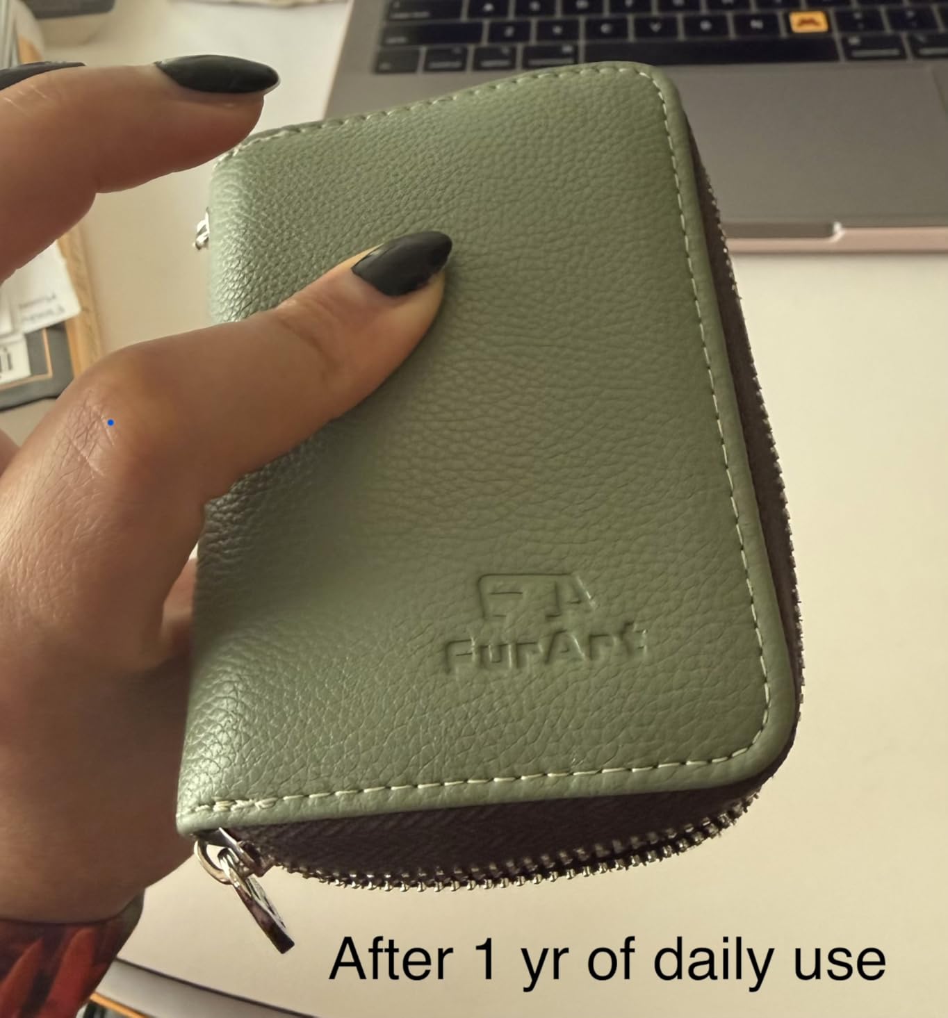FurArt Zipper Wallet Women RFID Credit Card Holder keychain Wallet customer photo 2