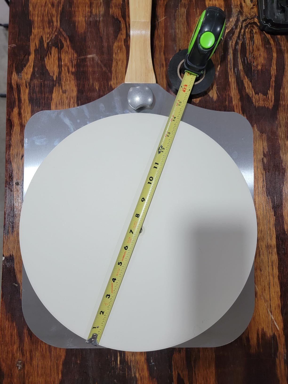 Old Stone Pizza Kitchen Aluminum Pizza Peel with Collapsible Wooden Handle, 14x16-Inch customer photo 2