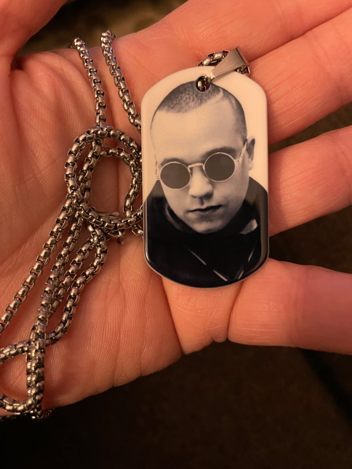 Personalized Custom Photo and Message Necklace Pendant Keychain Military Dog tag customer photo 1