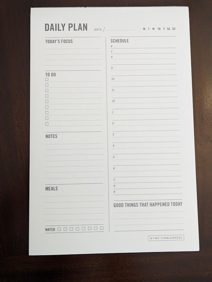 Daily Planner Notepad with Hourly Schedule - ADHD Planner, Time Block Planning Pad, Desktop To Do List, College Supplies - 6 x 9” - 50 Undated Sheets customer photo 1