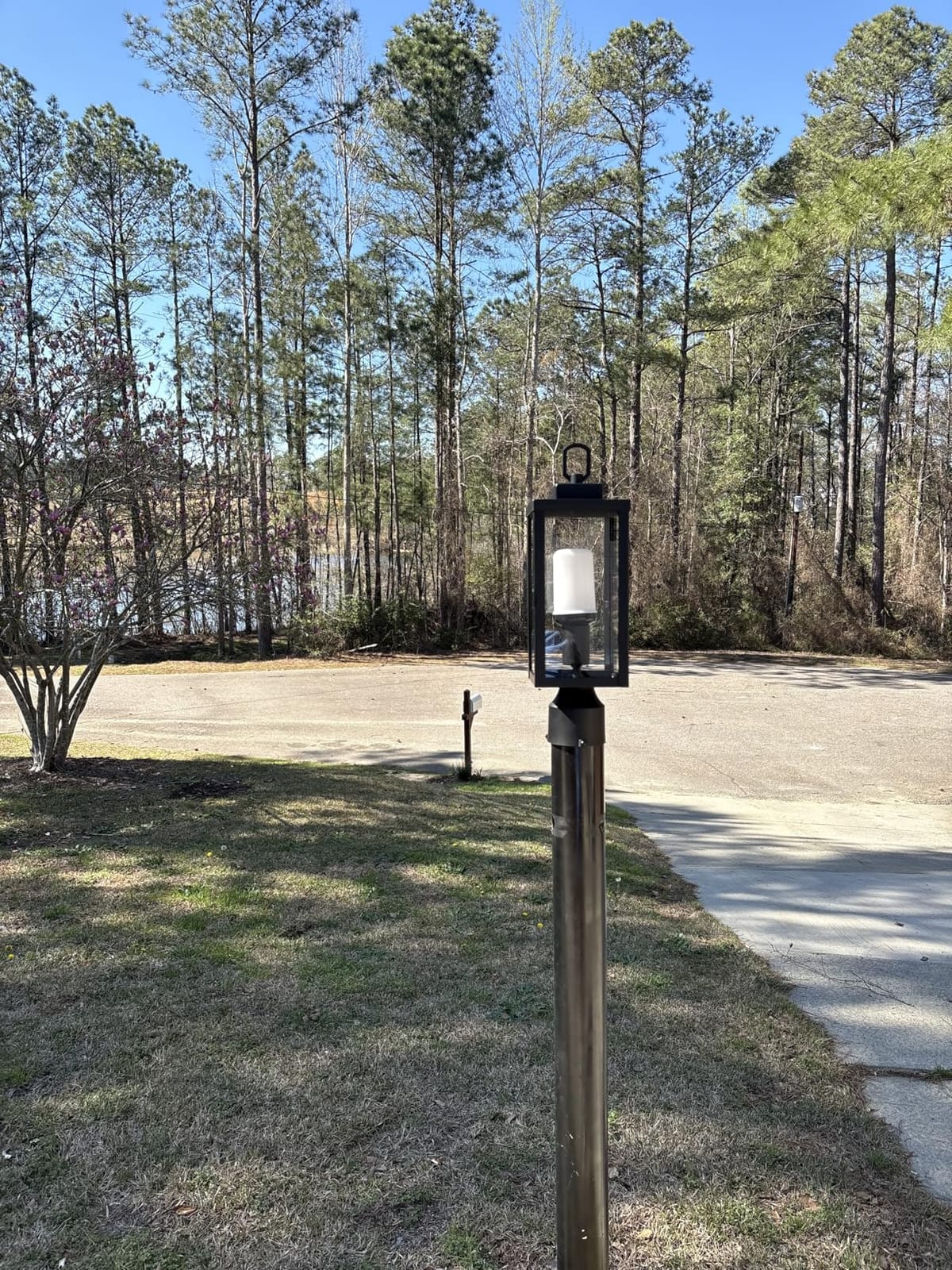 GRUENLICH Outdoor Post Light Fixture, Tempered Glass, 16.5