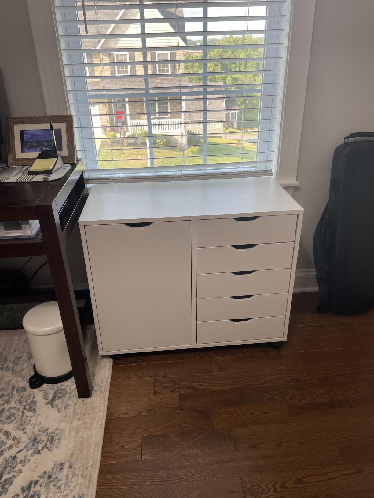 DEVAISE 5-Drawer Wood Drawer Cabinet, Office Storage Cabinet, White customer photo 1