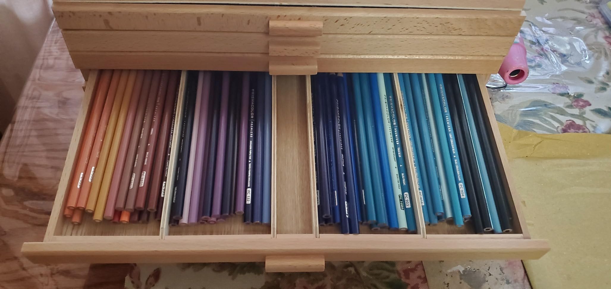 7 Elements 6 Drawer Wooden Artist Storage Supply Box for Pastels, Pencils, Pens, Markers, Brushes and Tools customer photo 1