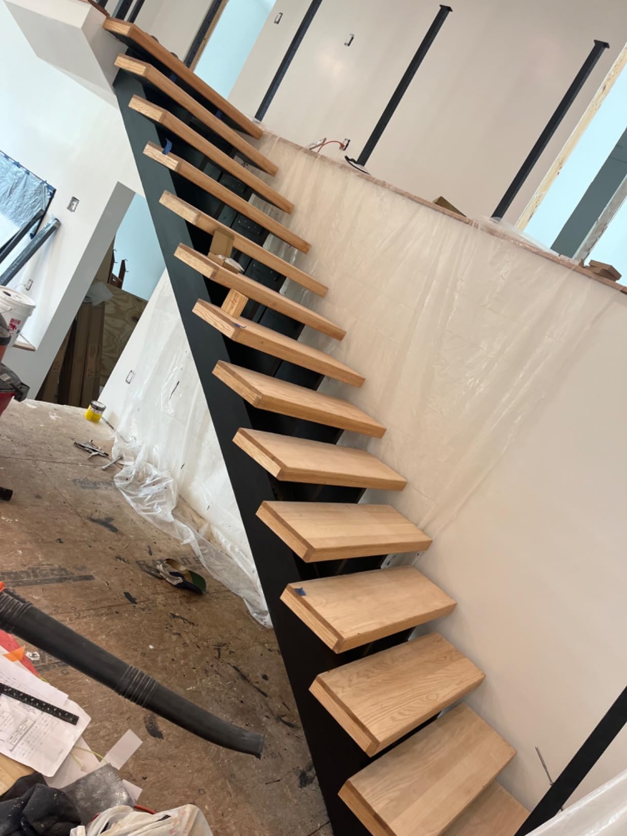 Solid Red Oak Stair Tread with Large (1 3/4) Square Nose Profile (42