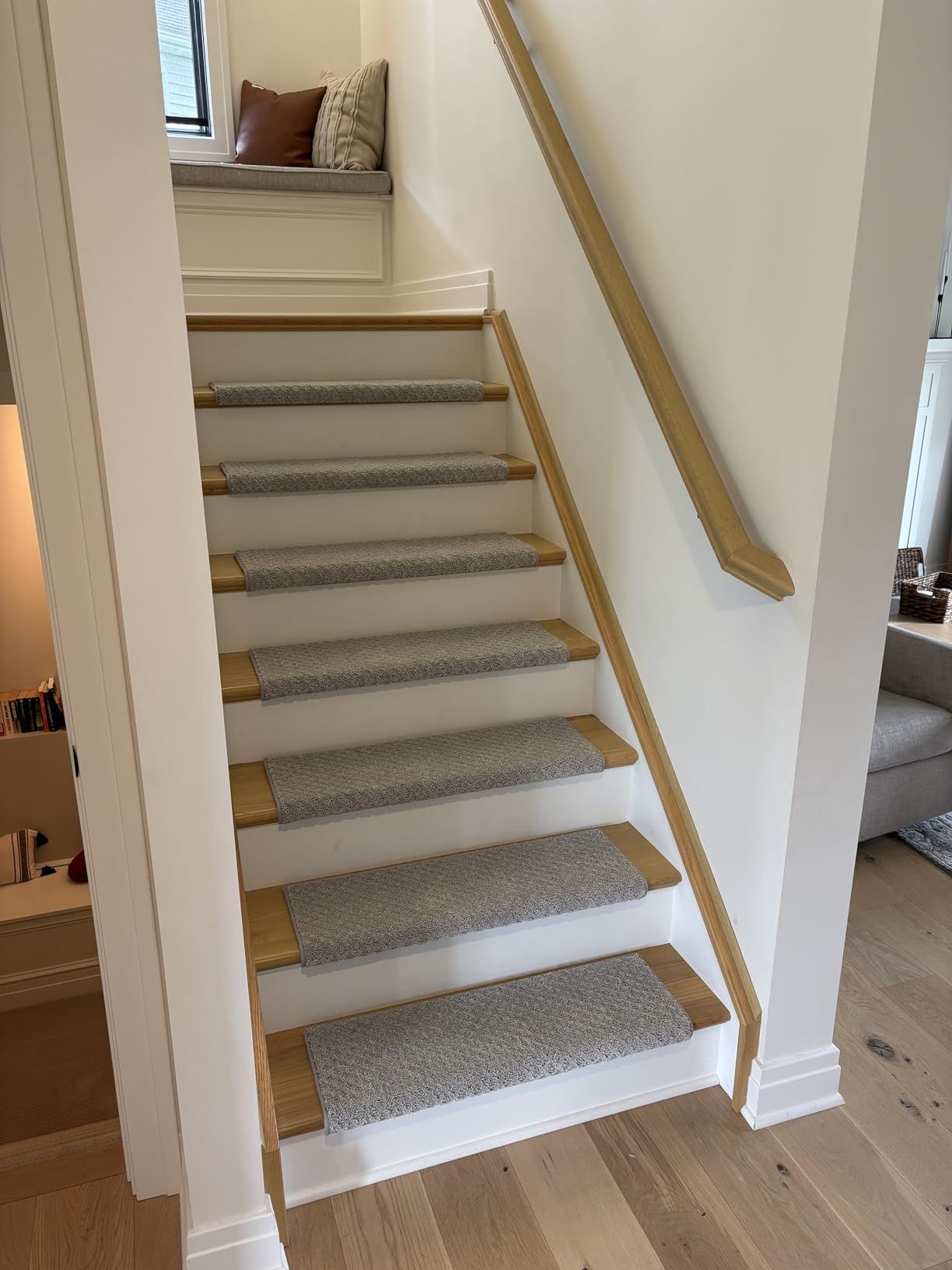 Oak Valley Designs™ Rounded Bullnose Carpet Stair Treads - Anti Slip Indoor Stair Mats for Wooden Stairs, Style: Bayside Charm, Crystal Canyon 31
