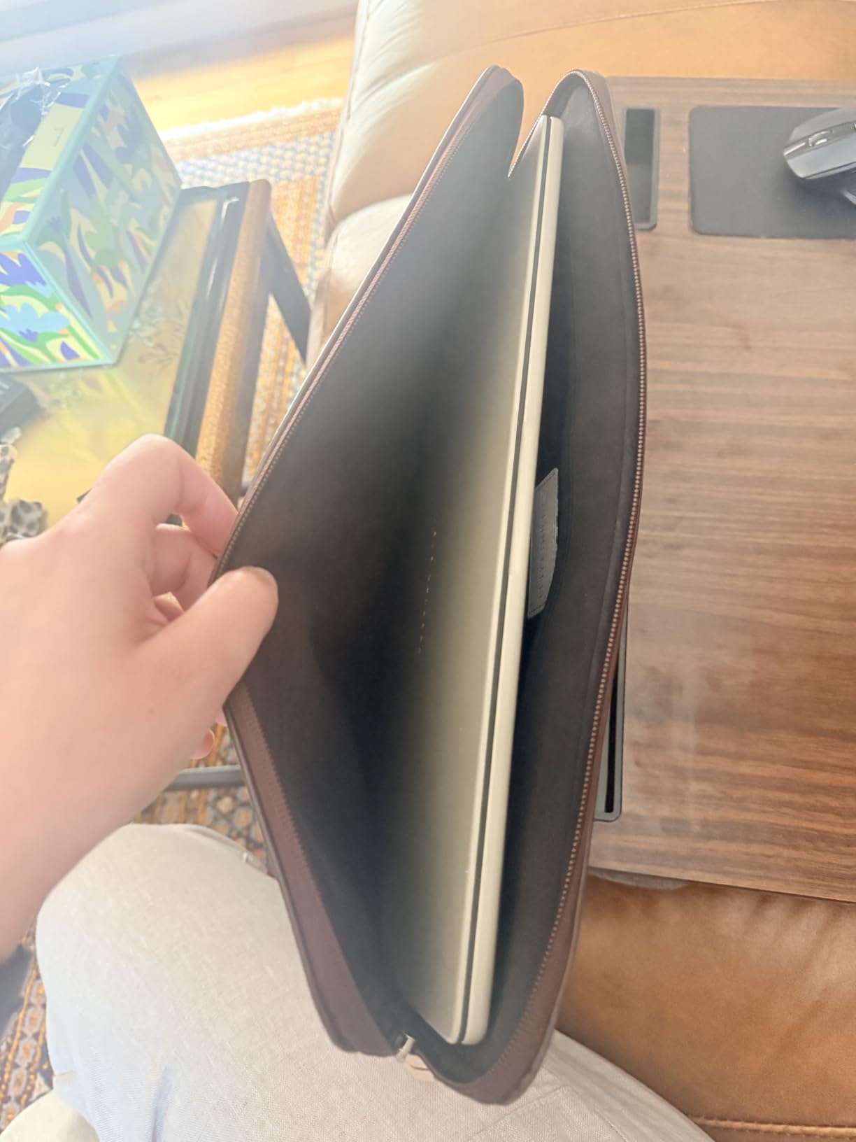 Comfyable Leather Laptop Sleeve Compatible with 16 Inch MacBook Pro M5 Pro/Max & 15 Inch MacBook Air M5 2026 (Loose Fit), Brown customer photo 2