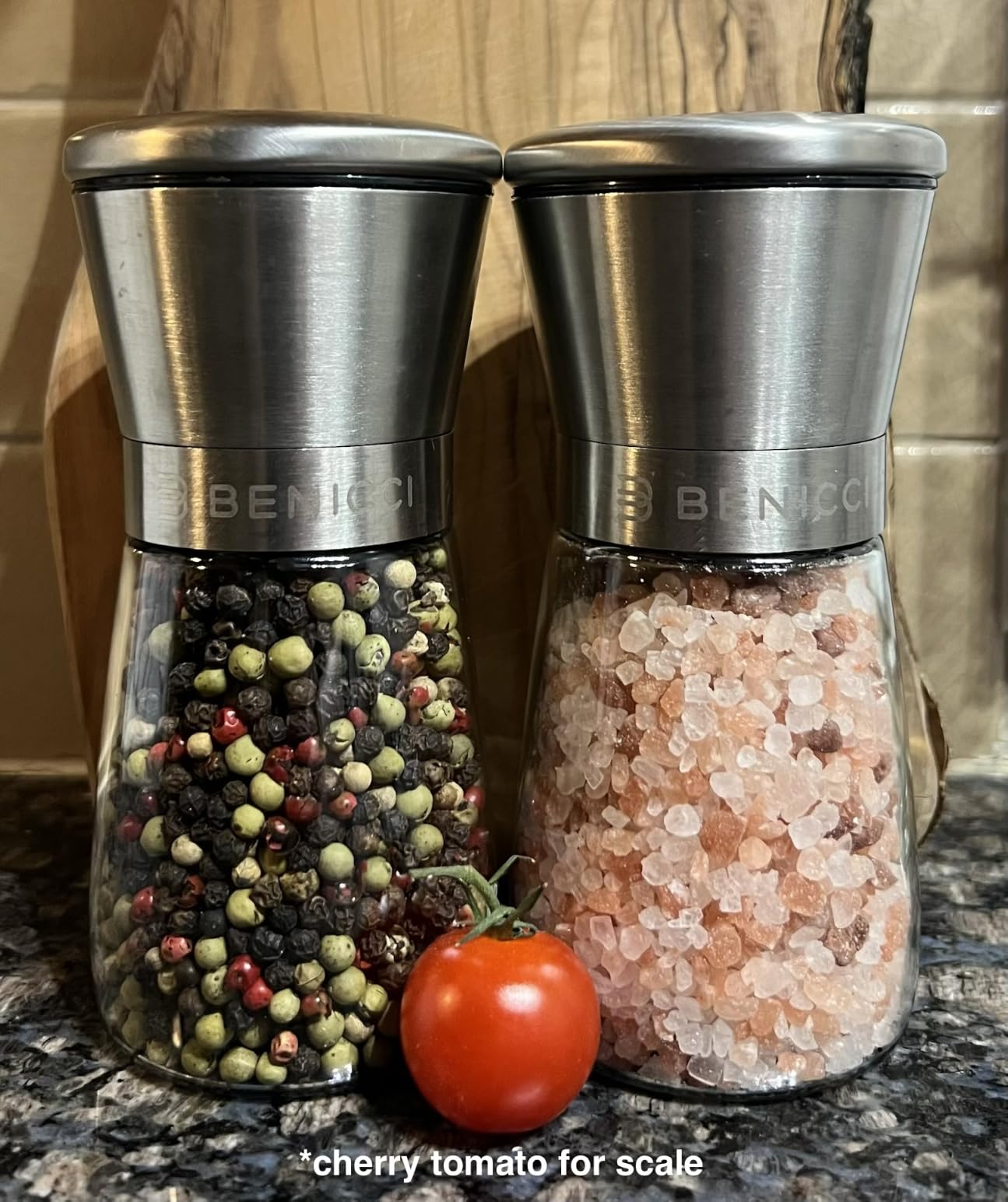 Manual Salt and Pepper Grinder Set of 2, 5 oz Refillable Ceramic Mills customer photo 1
