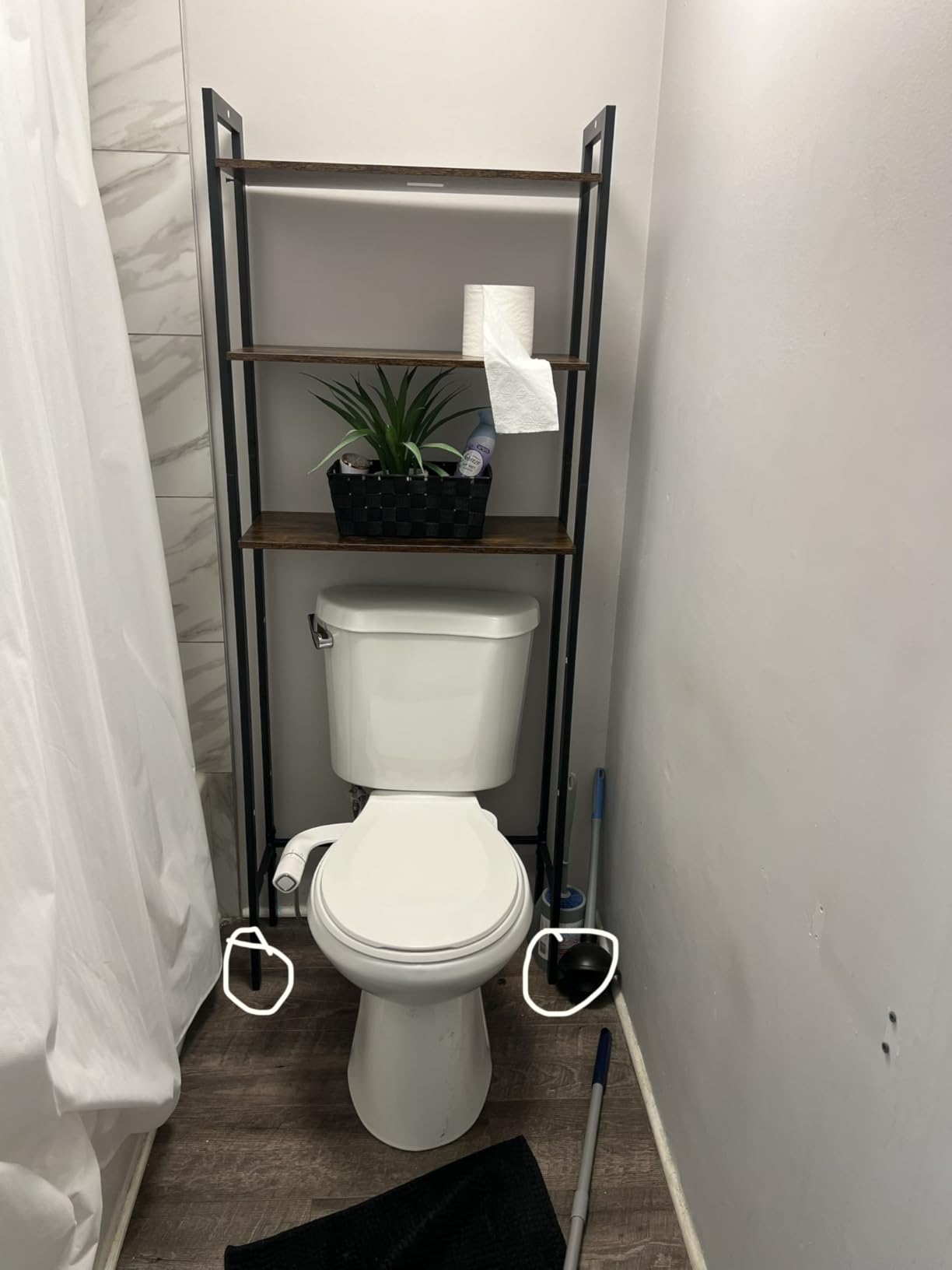 HOOBRO Over The Toilet Storage, 3-Tier Bathroom Organizer Shelf Over Toilet, Freestanding Bathroom Storage Shelves, Space Saver, Easy to Assemble for Room, Rustic Brown and Black BF41TS01 customer photo 2