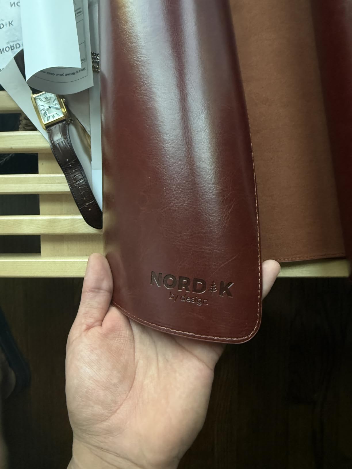 Nordik Leather Desk Mat - Pebble Black - Large Leather Desk Pad 35x17 in customer photo 1