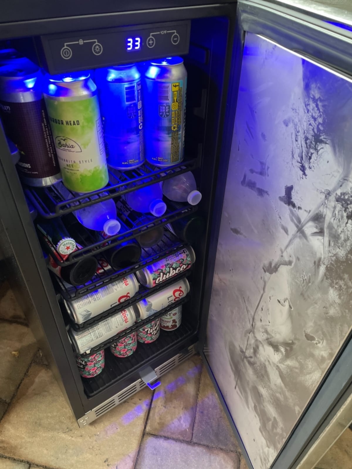 NewAir 15” Outdoor Beverage Fridge | Freestanding or Built-In Under counter Refrigerator for Outside Patio | Weatherproof Outdoor Fridge for 90 Cans with Detachable Castors | Stainless Steel customer photo 2
