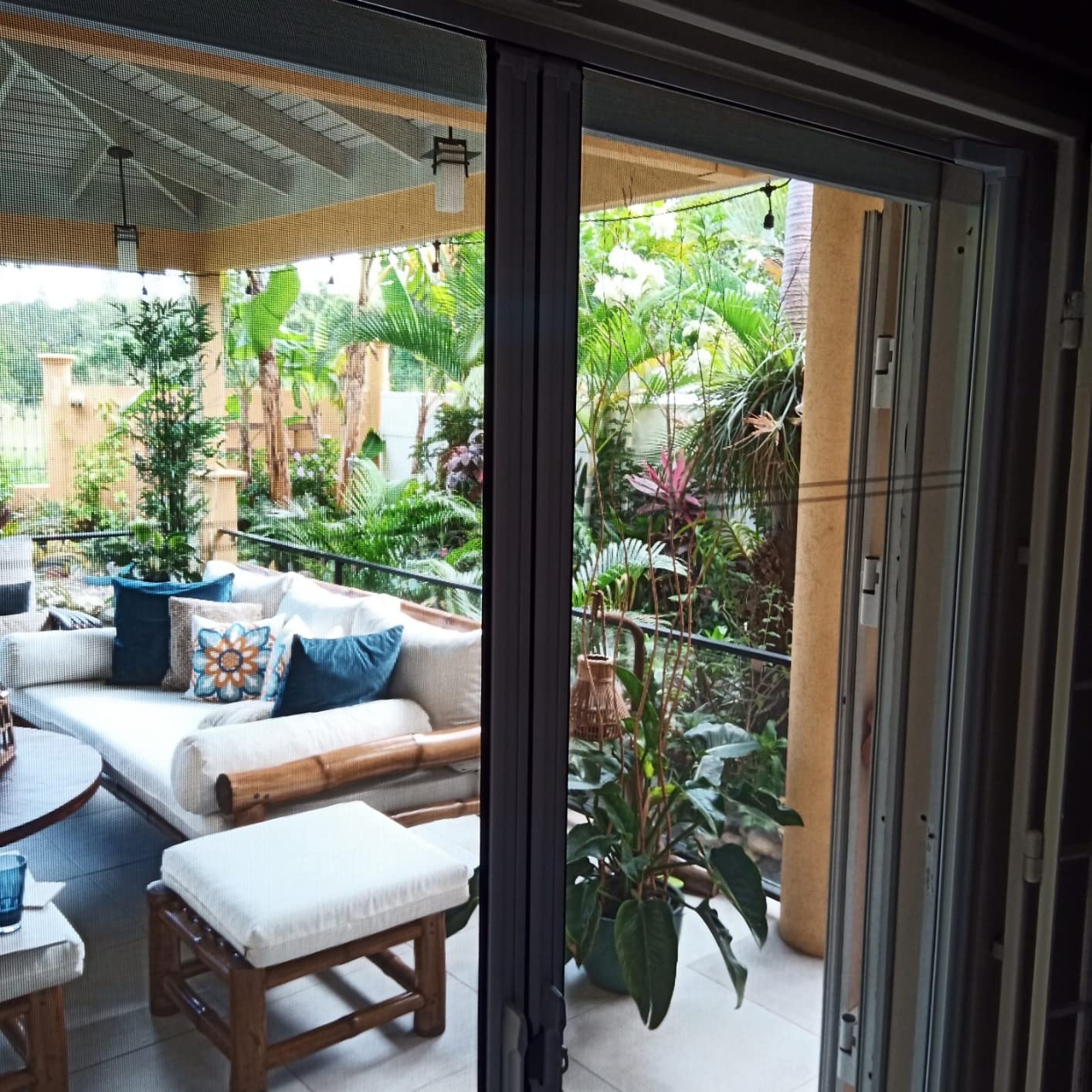 LARSON Brisa Sandstone Double French Door Screen EZ-Glide 68-72 in Wide customer photo 1