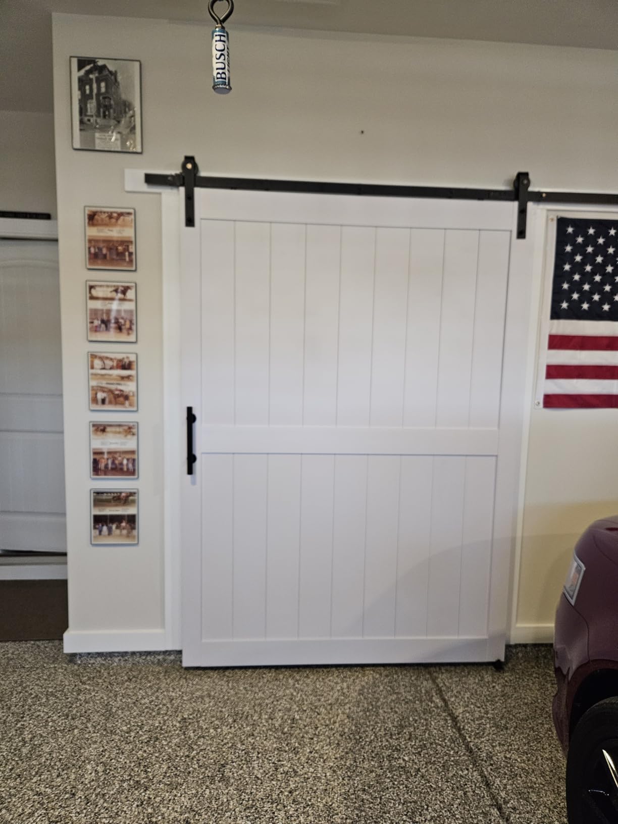 36 x84in MDF Sliding Barn Door with 6.6ft Barn Door Hardware Kit & Handle customer photo 1