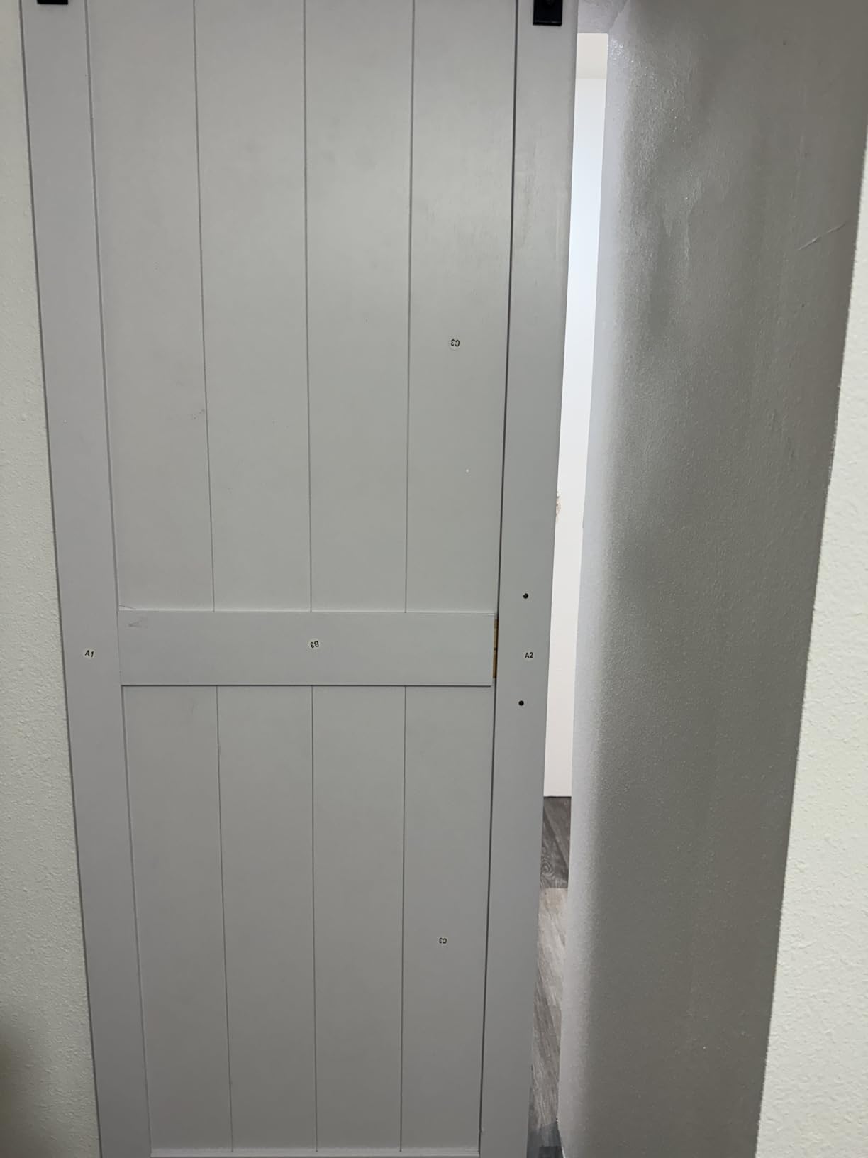36 x84in MDF Sliding Barn Door with 6.6ft Barn Door Hardware Kit & Handle customer photo 2