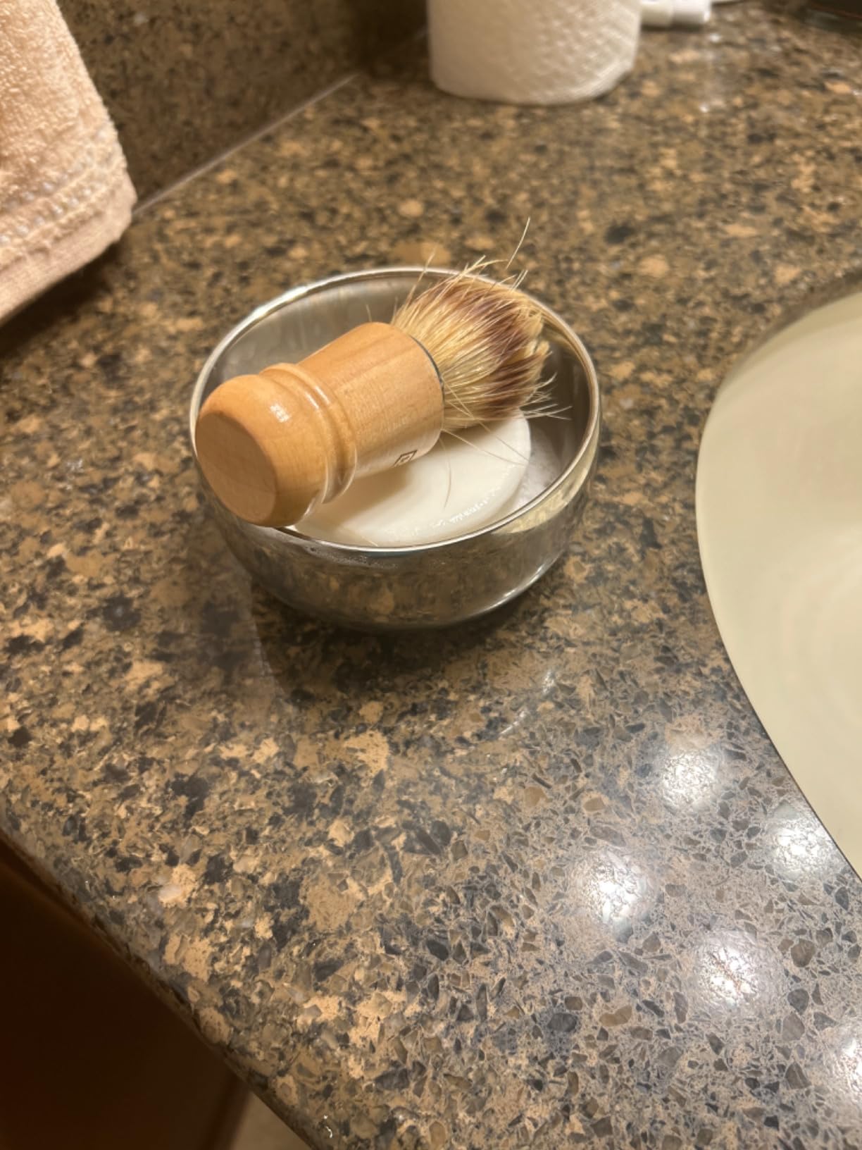 Akstore Men's Durable Shave Soap Cup Stainless Steel Heat Insulation Smooth Shaving Mug Bowl (Medium) customer photo 2