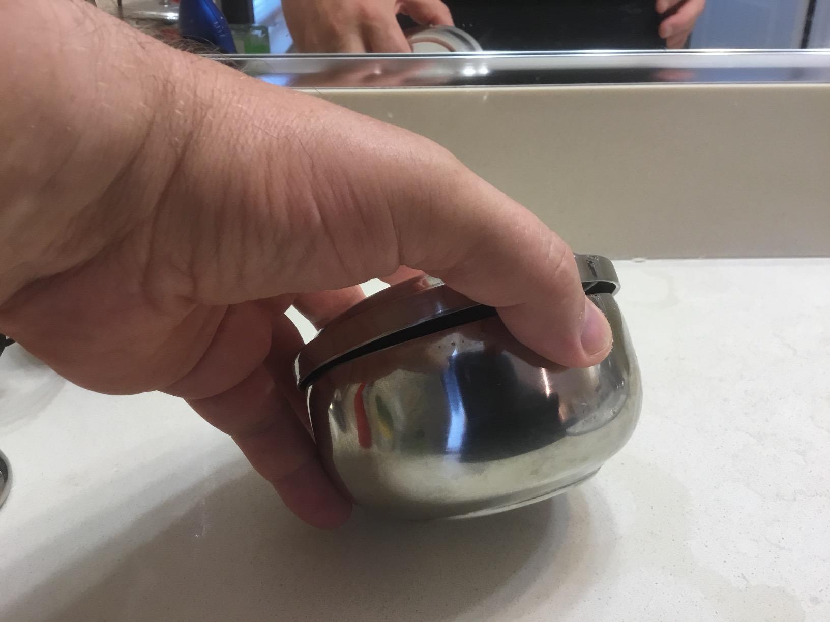 QSHAVE Stainless Steel Shaving Bowl with Lid 4 Inch Diameter Large Deep Size Matte Black Chrome Coating customer photo 2