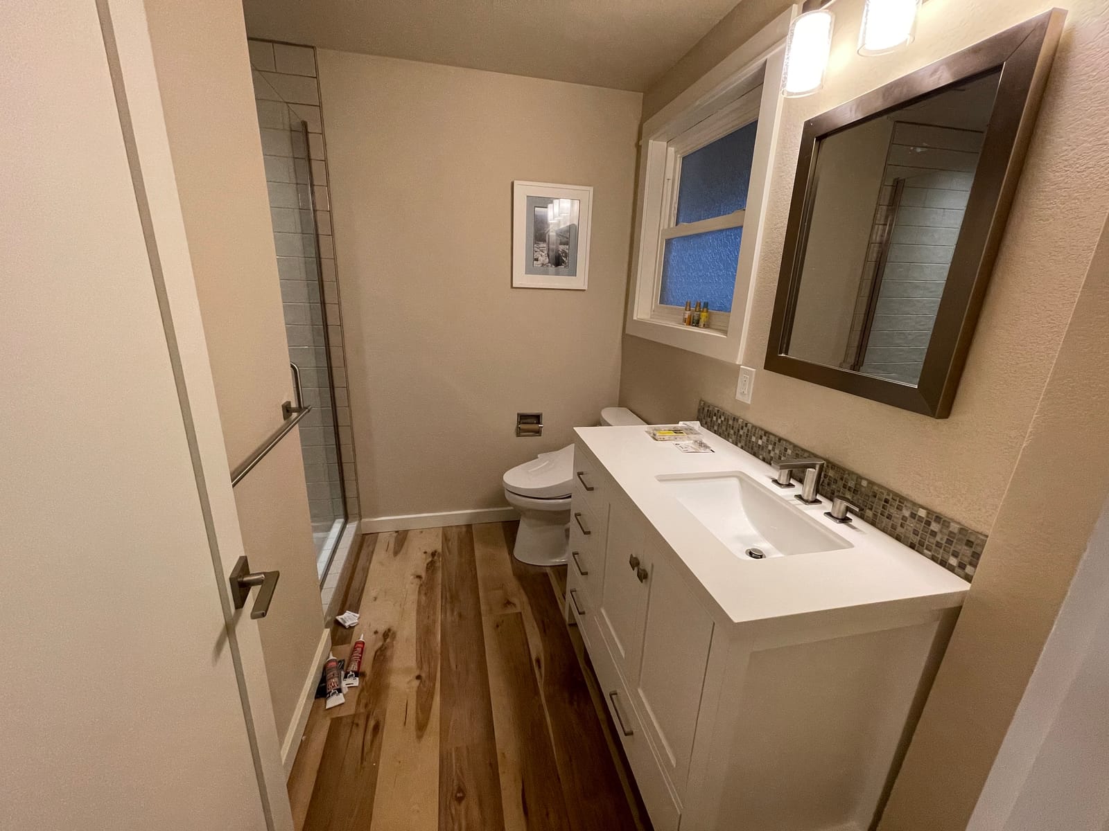 ARIEL Cambridge 60-inch Bathroom Vanity with Sink,Solid Wood, 1.5-inch Pure White Quartz Countertop & Backsplash, Double Rectangular Porcelain Sink, 4 Soft Closing Doors, 6 Dovetail Drawers, White customer photo 1