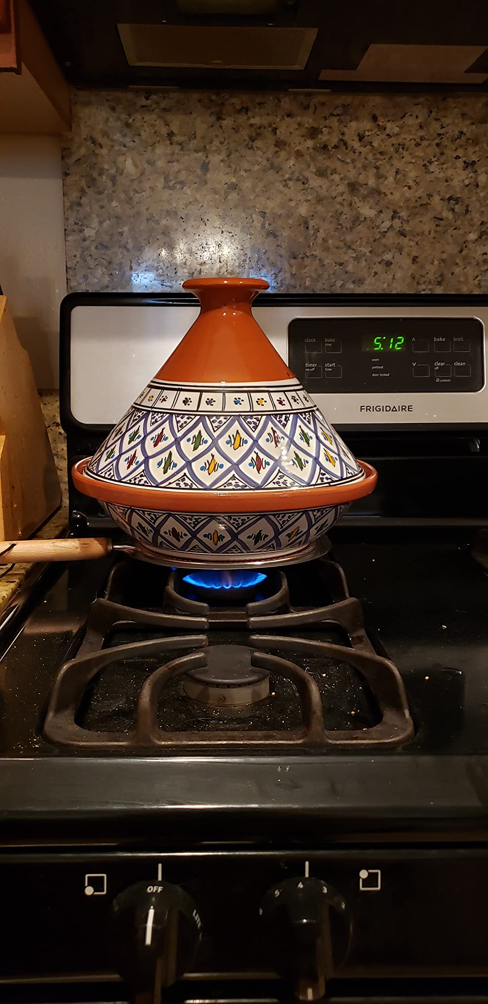 Kamsah Tagine Pot for Cooking and Flavor Enrichment - Large Clay Pot 12”, 5.5 QT - Non-Stick Handmade Cookware - Moroccan Ceramic Pots for Cooking with Lid & Serving Bowl - Bohemian Supreme Blue customer photo 1