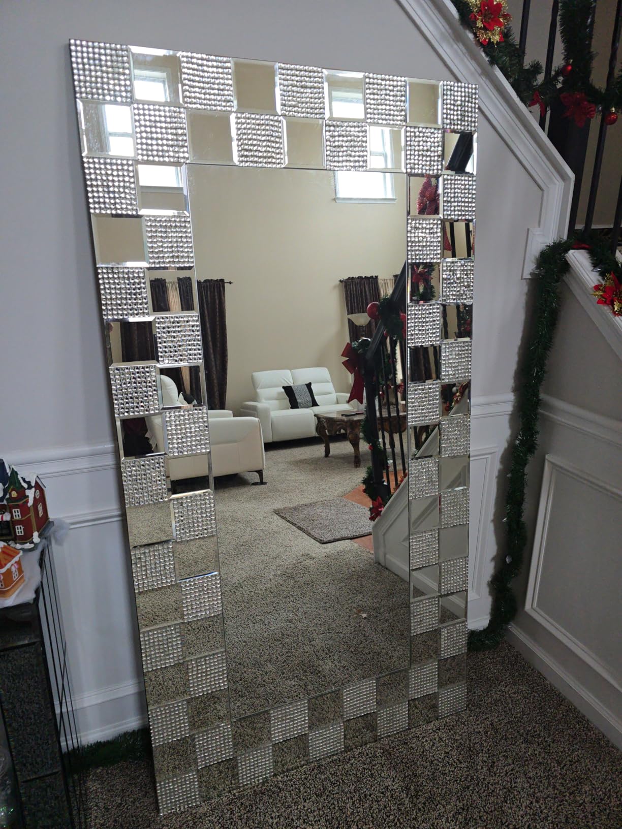 Diflart Peel and Stick Mirror Glass Square Mosaic Backsplash Tile, 5 Sheets customer photo 1