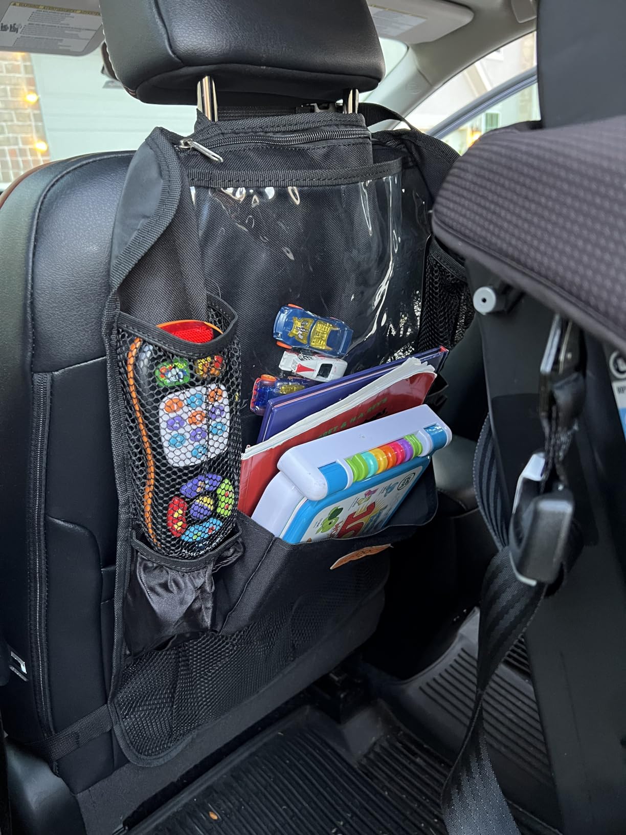 SURDOCA Upgraded Car Organizer with 11-inch Tablet Holder, 8 Pockets, Car Seat Protector for Road Trips - Car Storage and Organizers for Kids customer photo 2