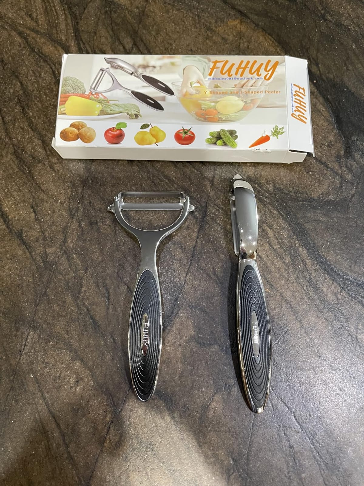 FUHUY Vegetable, Apple Peelers for kitchen, Fruit, Carrot, Veggie, Potatoes Peeler, Y-Shaped and I-Shaped Stainless Steel Peelers, with Ergonomic Non-Slip Handle & Sharp Blade, Good Sturdy (2PCS) customer photo 2