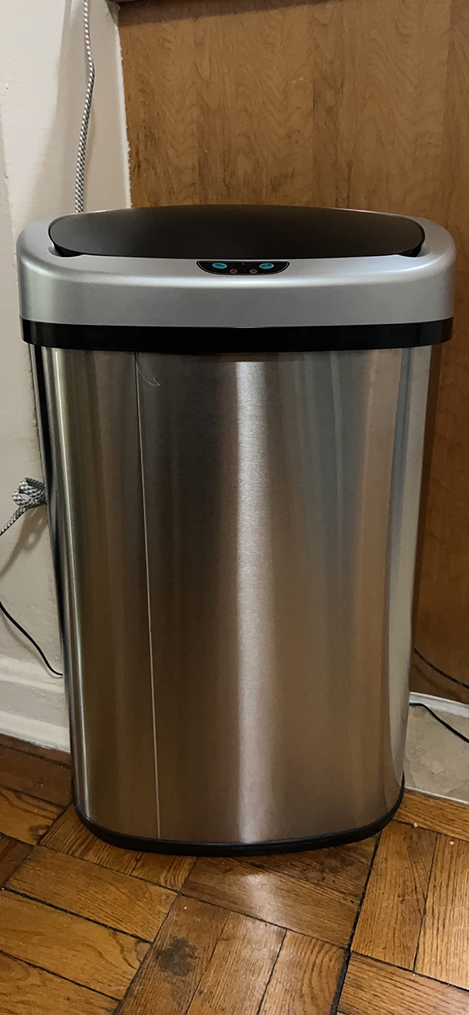 iTouchless Oval Sensor Touchless Trash Can with Odor Control System & AC Power Adapter for Automatic Trash Cans, Official and Manufacturer Certified, UL Listed, Energy Saving, 13 Gallon customer photo 2