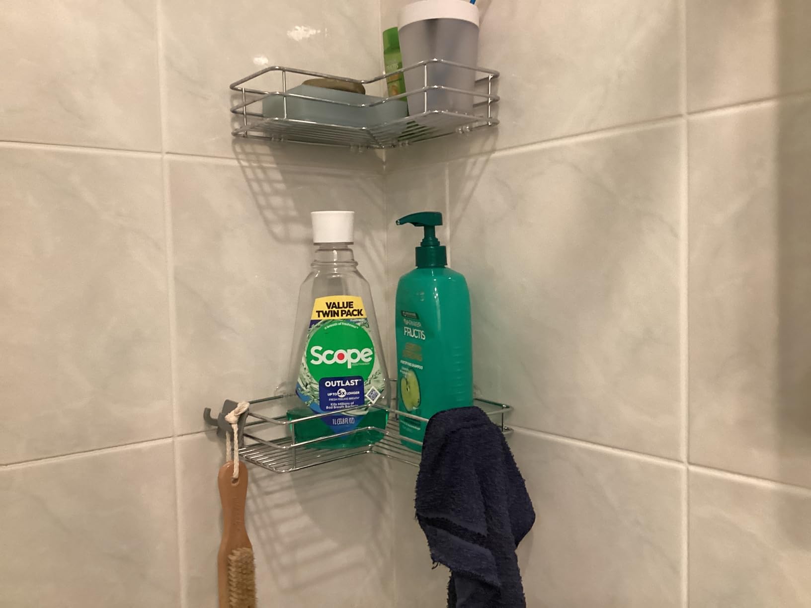 Nieifi Corner Shower Shelves, Adhesive Shower Caddy, Bathroom Organization customer photo 2