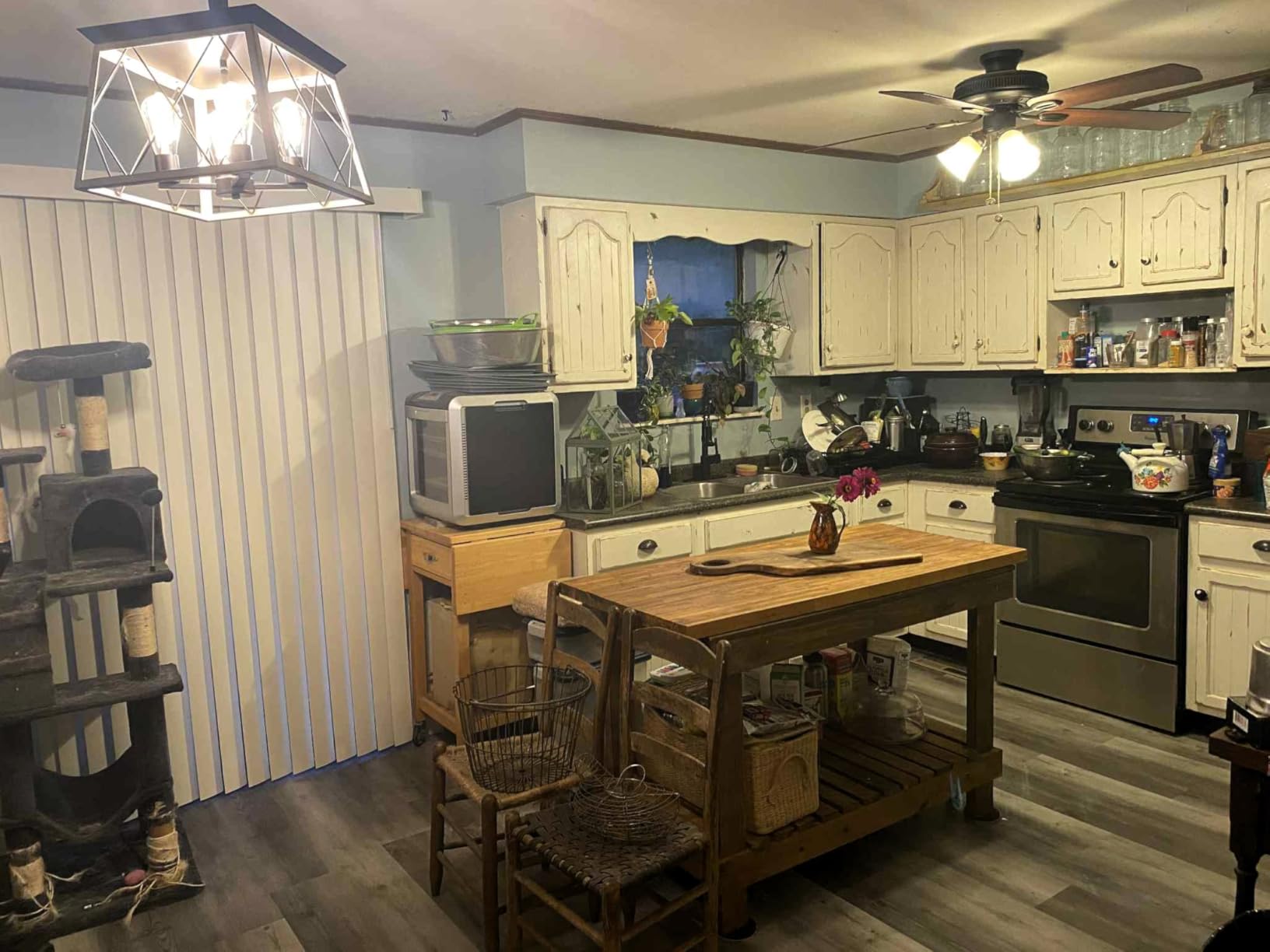 Q&S Farmhouse Chandelier,Dining Room Light Fixture customer photo 2