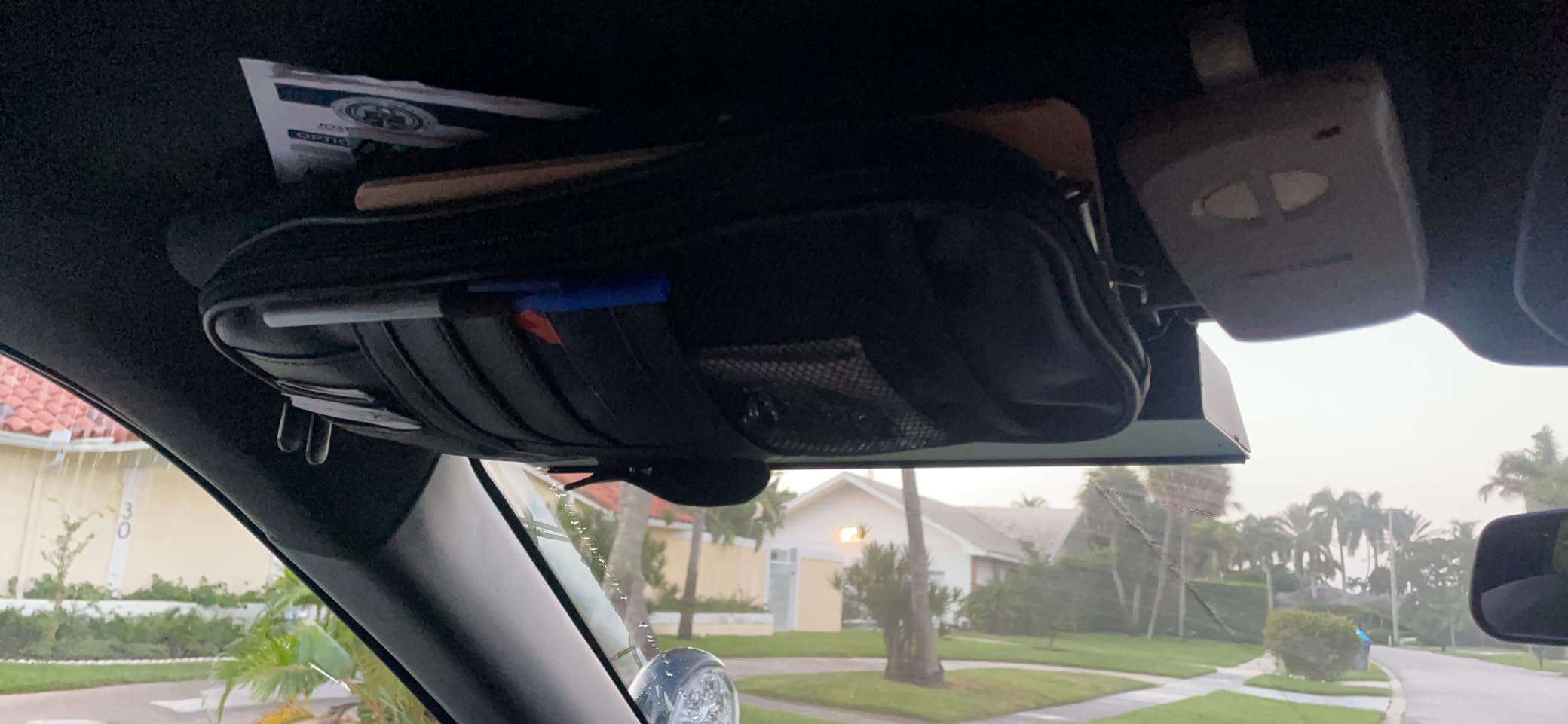 Car Sun Visor Organizer – Car, SUV, Truck Interior Accessories - Magnetic Glasses Holder & Full Length Horizontal Pockets, Allows Safe Driving - 12.2 X 6.1 In, Black customer photo 2