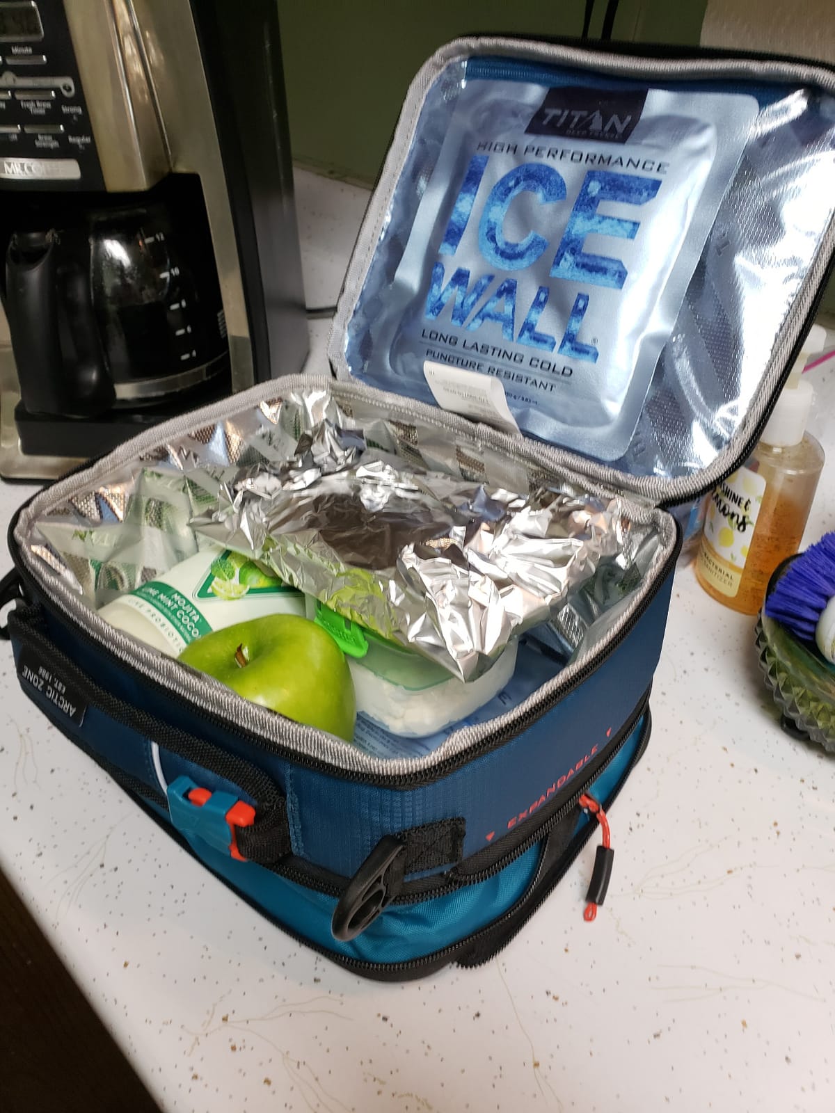 Titan by Arctic Zone Expandable Lunch Box, 2 Ice Packs, Leak Proof, Blue customer photo 2