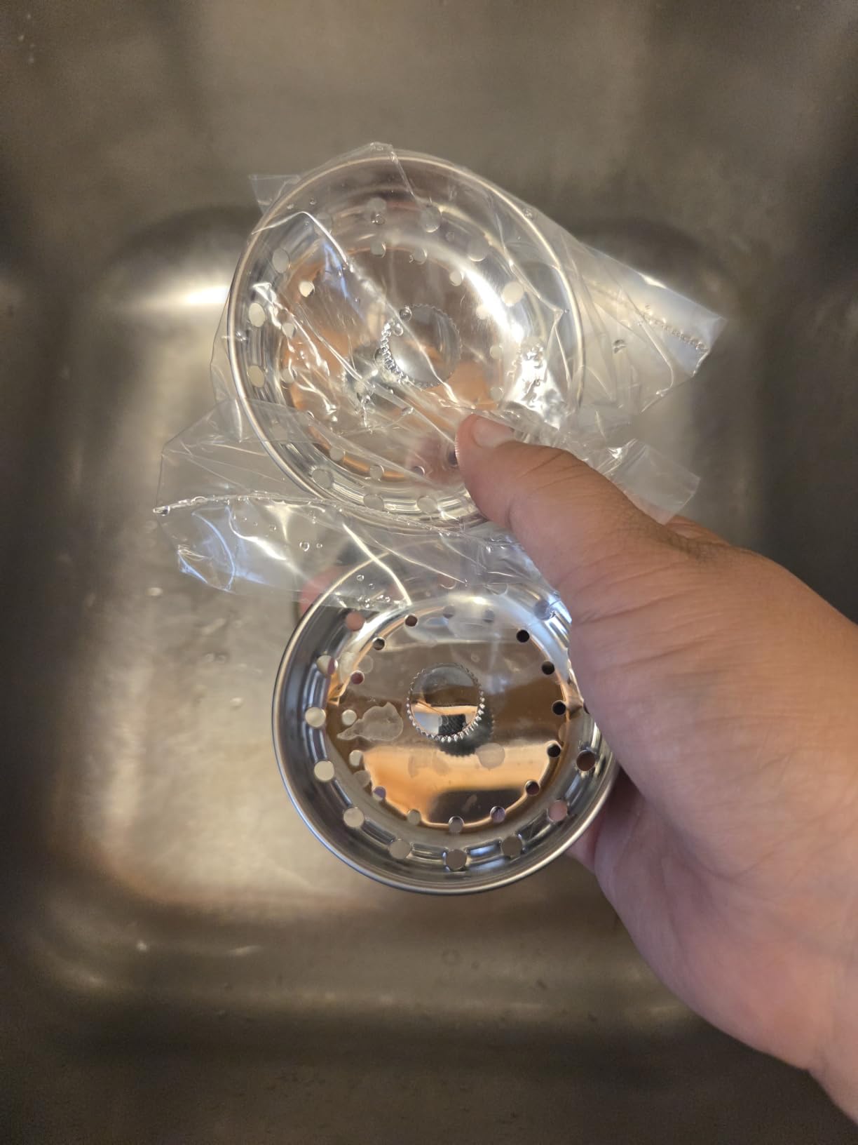 2 Pack - Kitchen Sink Strainer and Stopper Combo Basket Replacement for Standard 3-1/2 inch Drain, Stainless Steel Basket with Plastic Knob, Rubber Stopper Bottom - Hilltop Products customer photo 1