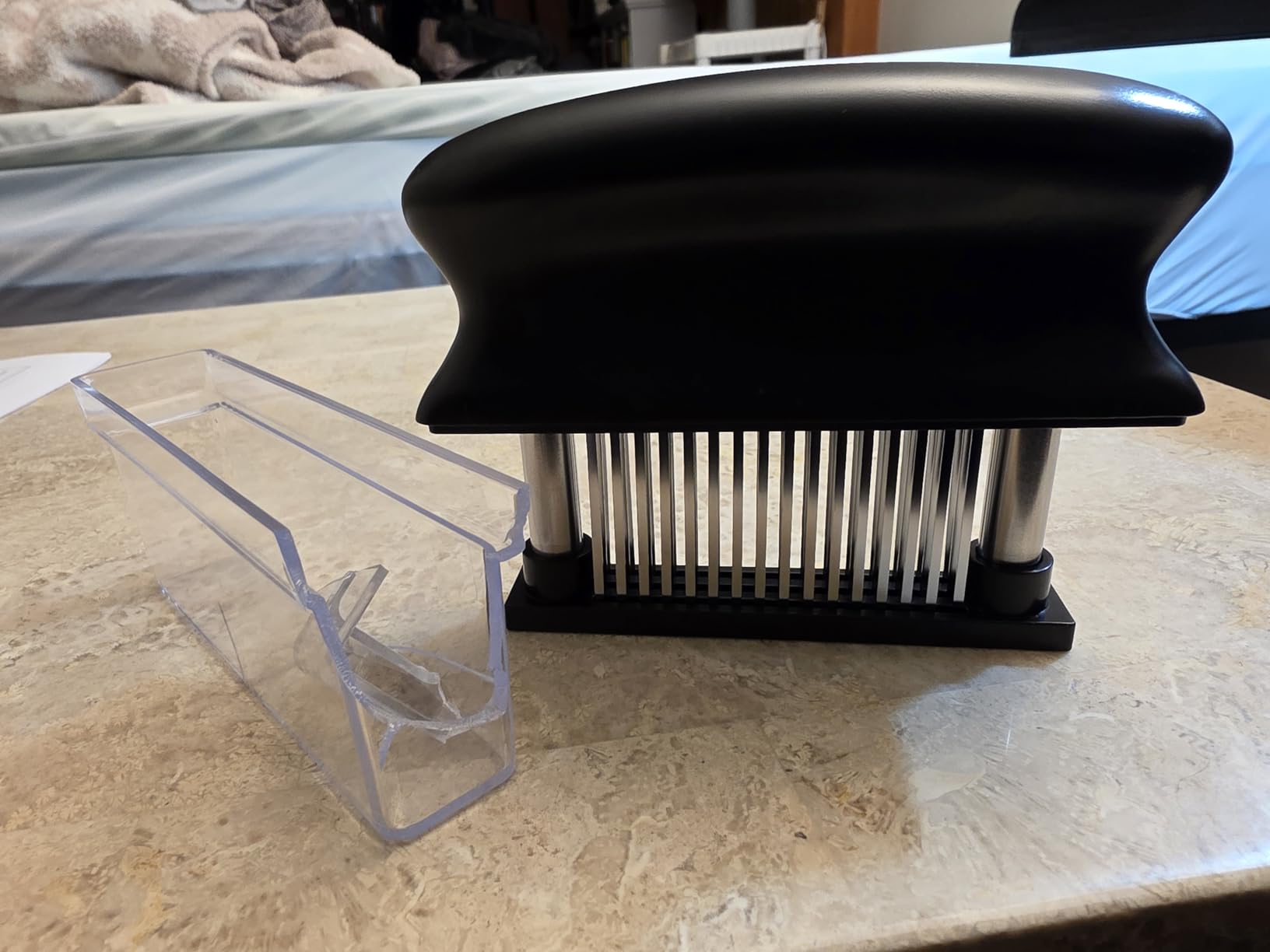 Meat Tenderizer with 48 Stainless Steel Ultra Sharp Needle Blades Heavy Duty Cooking machine for Tenderizing Beef, Turkey, Chicken, Steak, Veal, Pork, Fish etc customer photo 1