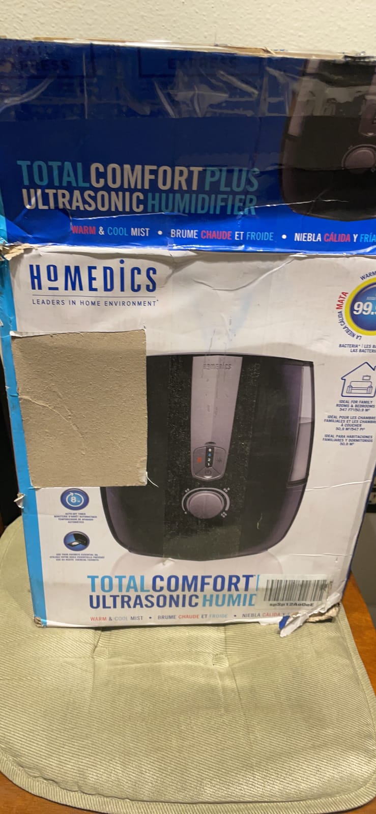 Homedics TotalComfort Plus Humidifier - Large Air Humidifiers for Bedroom, Plants - Top-Fill 5.3L Water Tank with Cool and Warm Mist, Essential Oil Pads, Colored Night-Light, Black customer photo 2