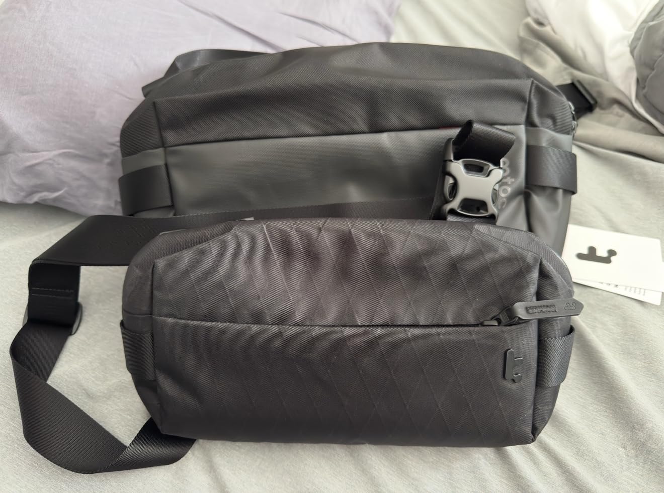 tomtoc Compact EDC Sling Bag 3L-10L, Minimalist Crossbody Bag Chest Shoulder Pack for Men Women, X-pac/Recycled Polyester customer photo 1