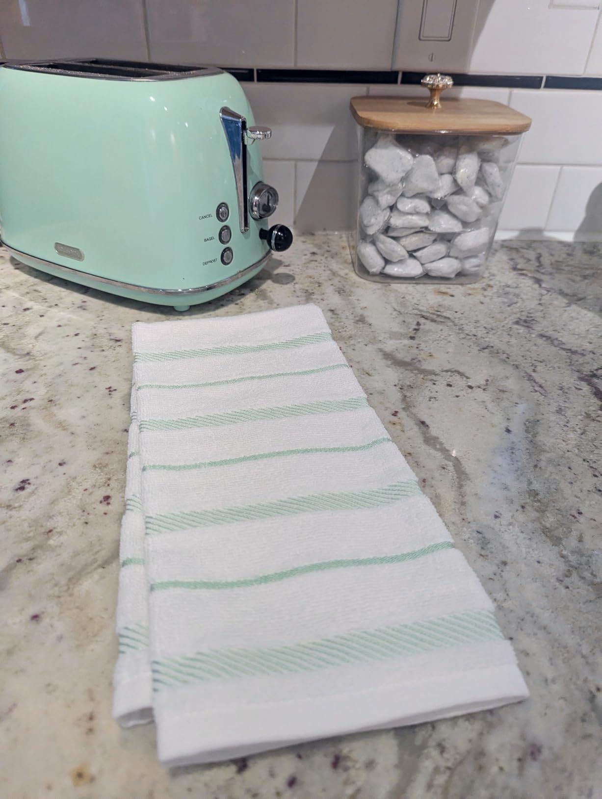 KitchenAid Albany Kitchen Towel 4-Pack Set, Milkshake Tan/White, 16